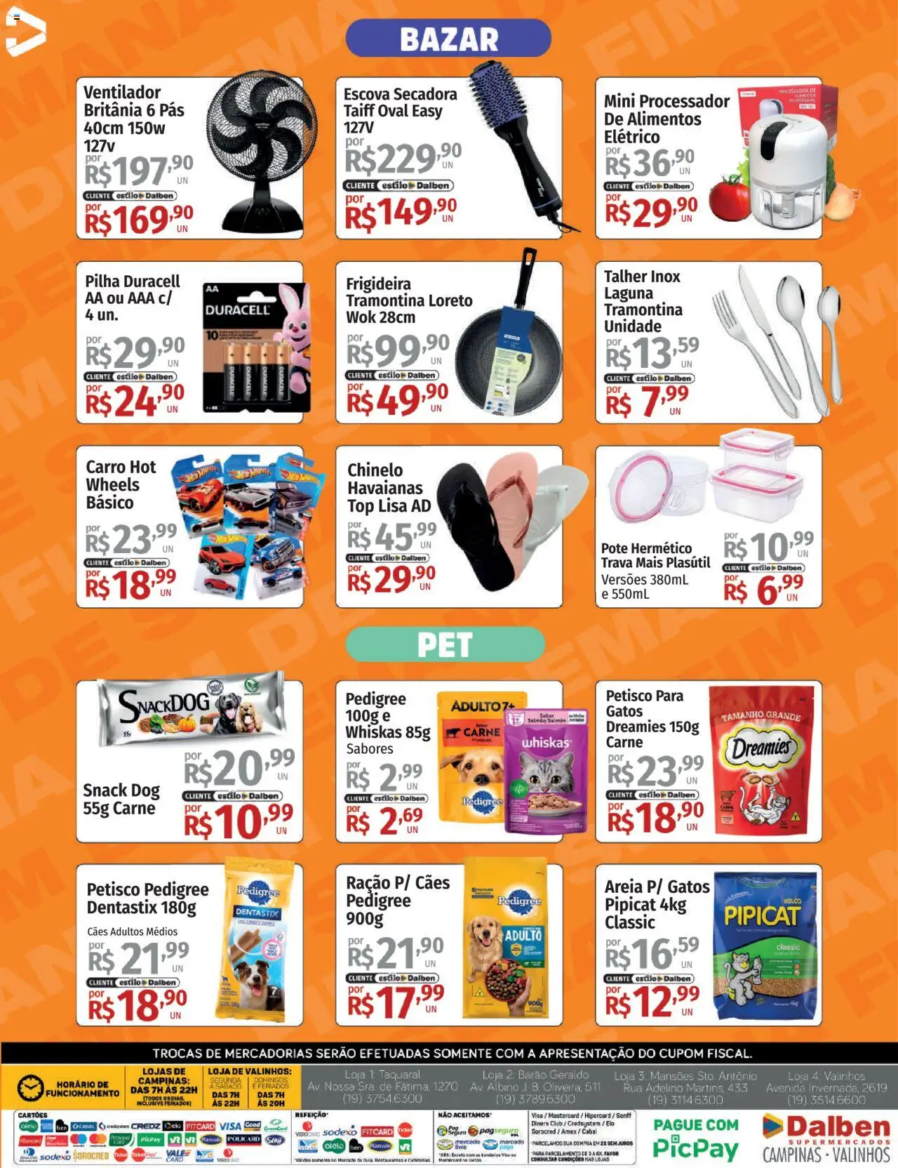 Supermercado Dalben Folheto - válido de 10.10.2025 | Página: 15 | Produtos: Ventilador, Escova secadora, Processador, Carne