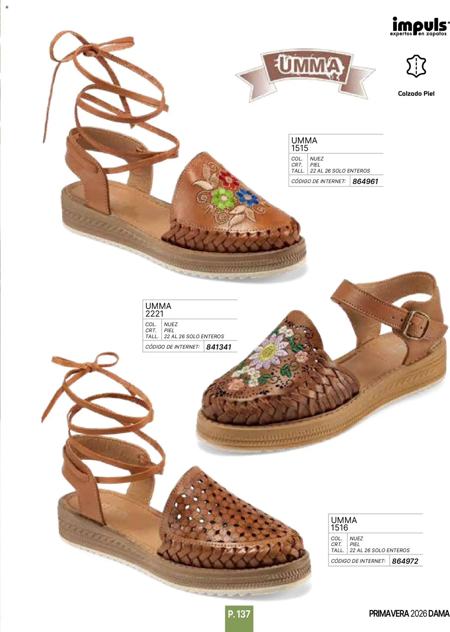 Nuevas ofertas de Impuls válidas en toda la República Mexicana desde el 01.01.2026. ¡Encuentra las mejores ofertas en Impuls catálogo Primavera! | Página: 139 | Productos: Zapatos, Nuez