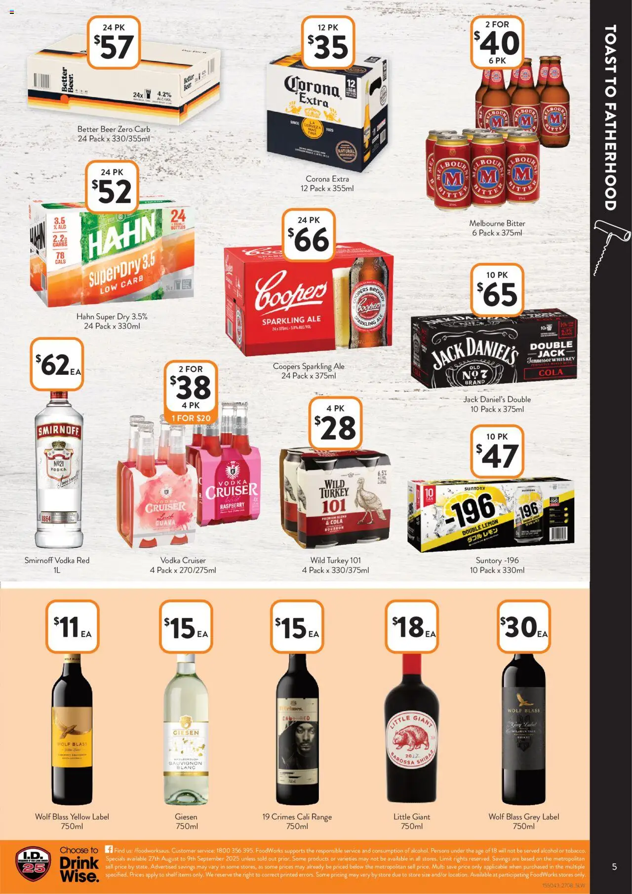 Foodworks catalogue - valid from 27.08.2025 | Page: 5 | Products: Beer, Bourbon, Whiskey, Raspberry