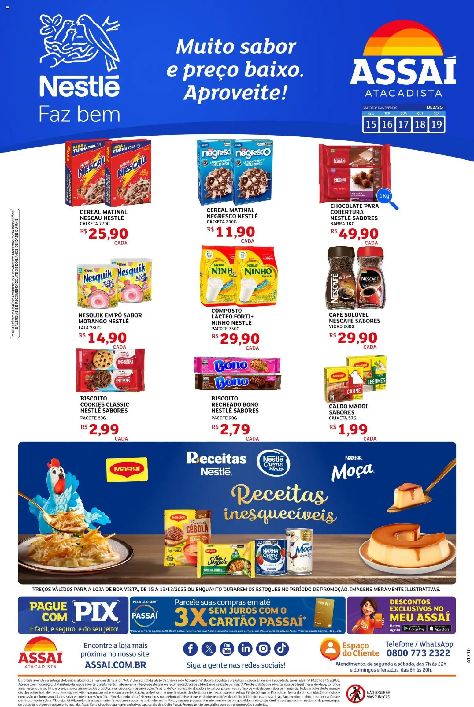 Assaí Atacadista Folheto - válido de 15.12.2025 | Página: 1 | Produtos: Pó, Leite, Base, Carne