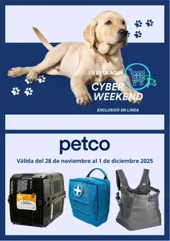 Vista previa de PetCo Cyber Weekend, nuevo folleto de la tienda, válido en México a partir del 28.11.2025