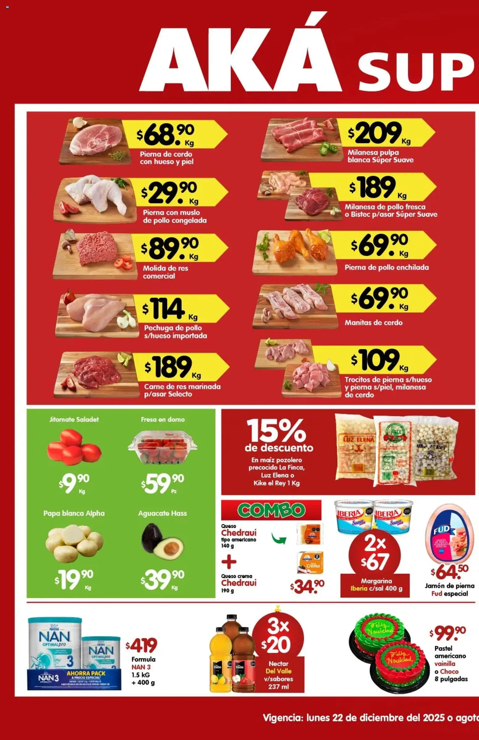Nuevas ofertas de Arteli válidas en toda la República Mexicana desde el 22.12.2025. ¡Encuentra las mejores ofertas en Arteli folleto Aká Super Bodega ! | Página: 1 | Productos: Queso, Pastel, Cerdo, Margarina