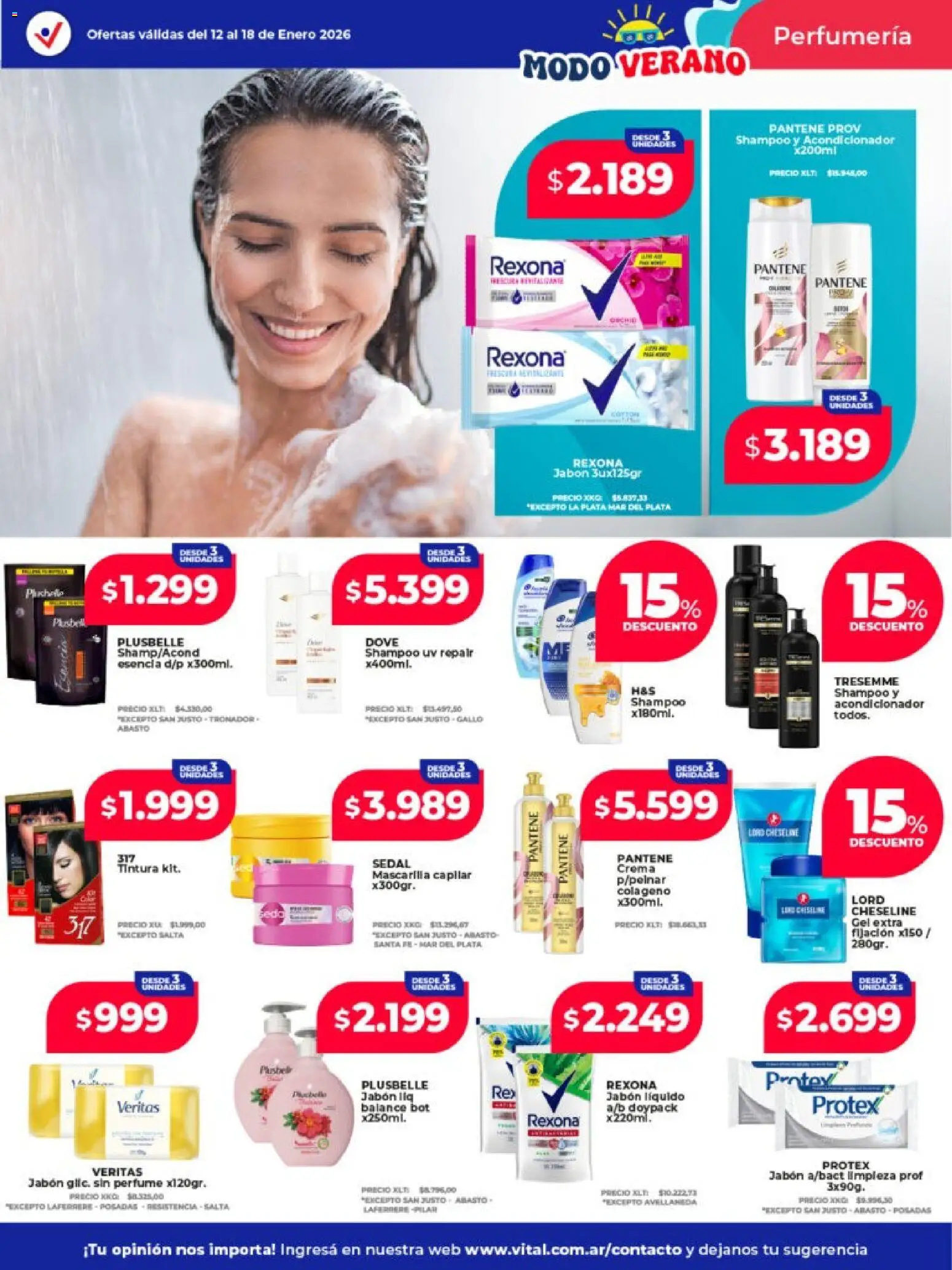 Vital - Ofertas - San Justo │ válido desde el 12.01.2026 | Página: 3 | Productos: Mascarilla, Perfume, Jabón líquido, Tintura