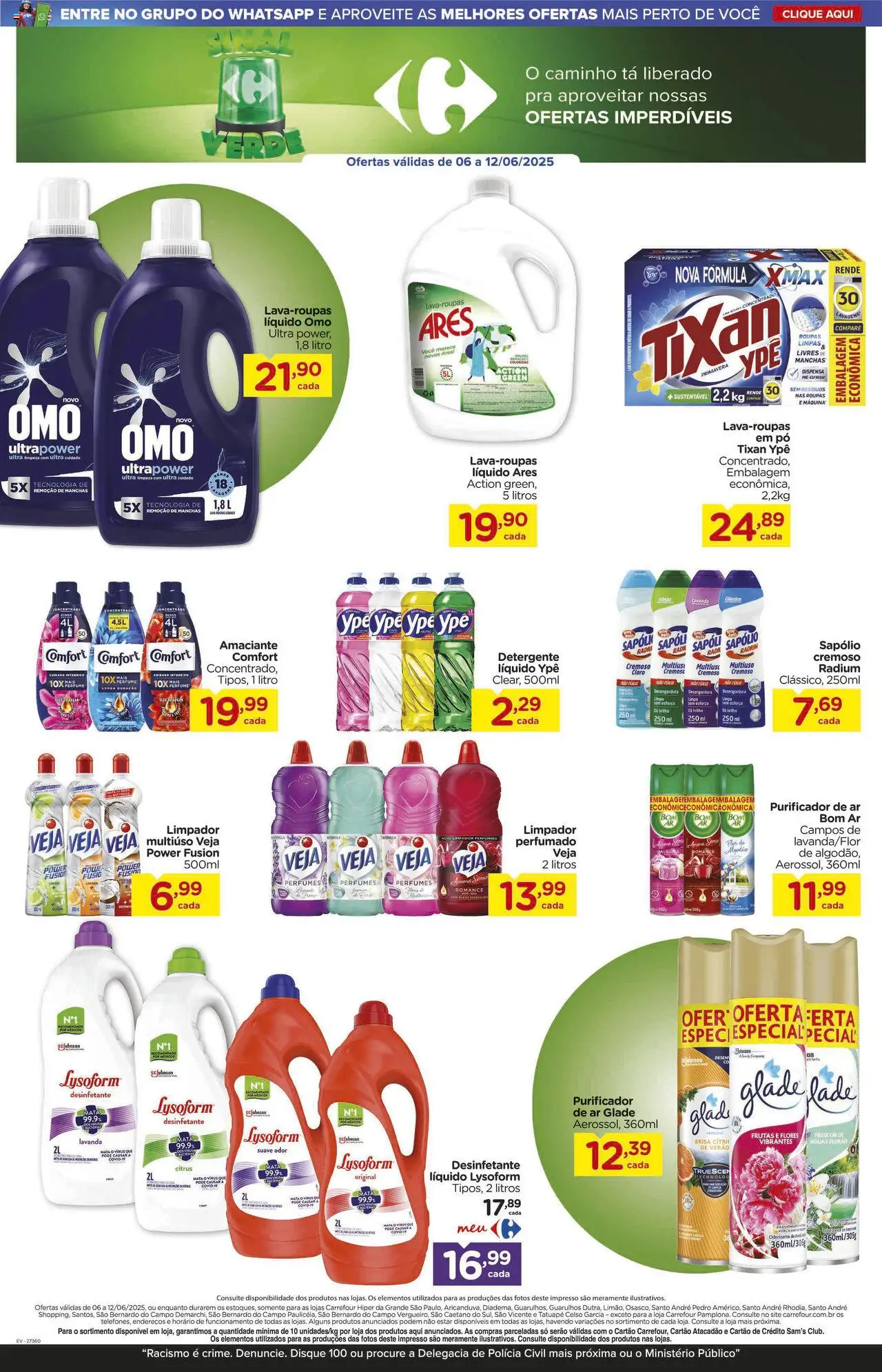 Carrefour Folheto - válido de 06.06.2025 | Página: 10 | Produtos: Limpador multiuso, Detergente, Flores, Roupas