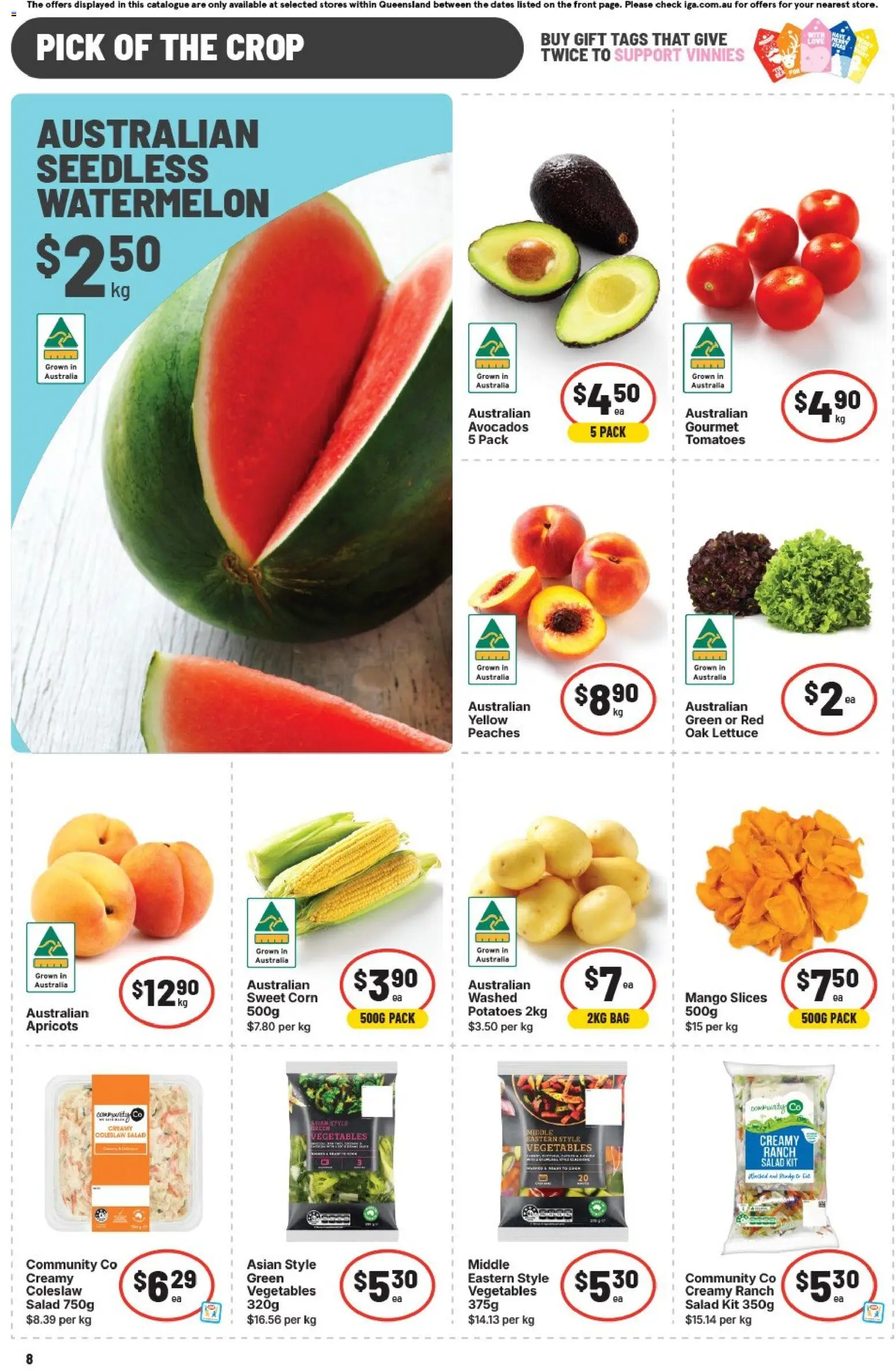 IGA catalogue - valid from 19.11.2025 | Page: 9 | Products: Lettuce, Salad, Potatoes, Watermelon