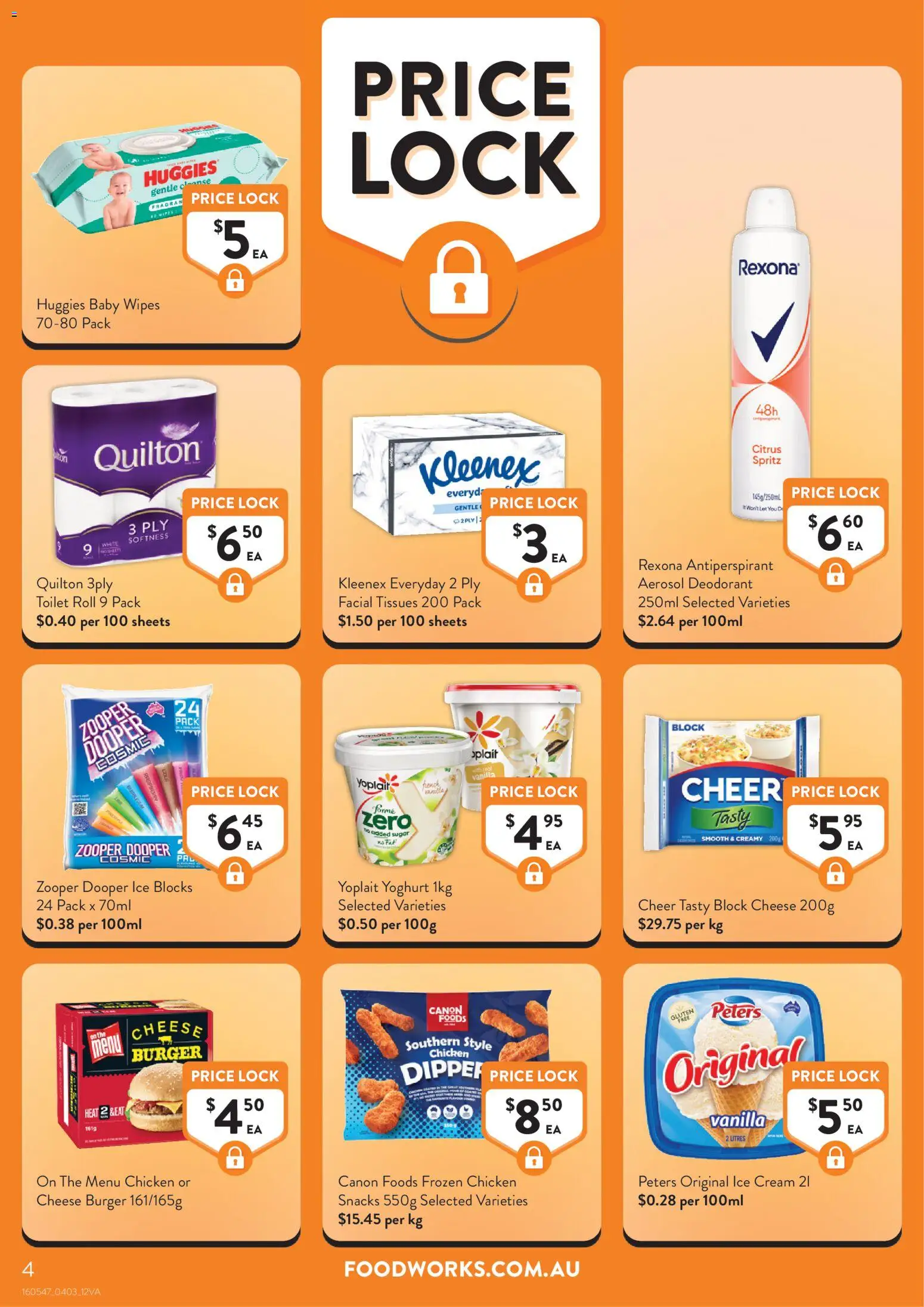Foodworks catalogue - valid from 04.03.2026 | Page: 4 | Products: Yoghurt, Chicken, Antiperspirant, Sugar
