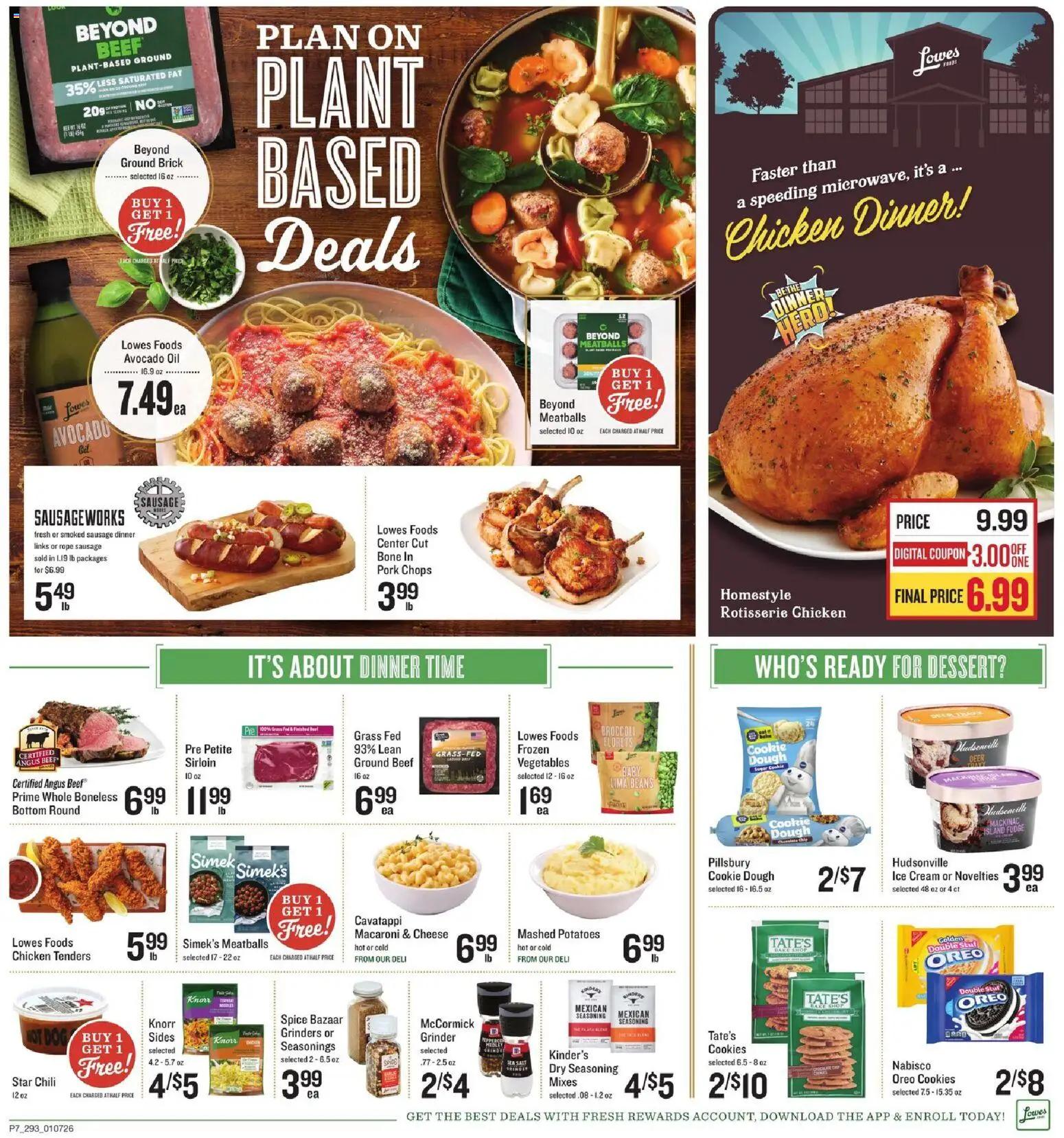 Lowes Foods Weekly Ad - SC - valid from 07.01.2026 | Page: 12 | Products: Broccoli, Beef, Ice cream, Potatoes