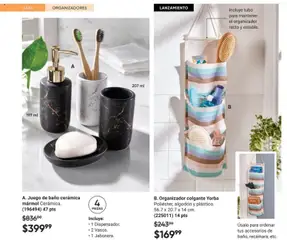Vista previa de Organizador colgante Yorba, Poliéster, algodón y plástico. 56.7 x 20.7 x 14 cm. (225011) 14 pts, nuevo folleto de la tienda, válido en México a partir del 20.12.2025 | Página: 118 | Productos: Juego, Organizador, Algodón, Baño