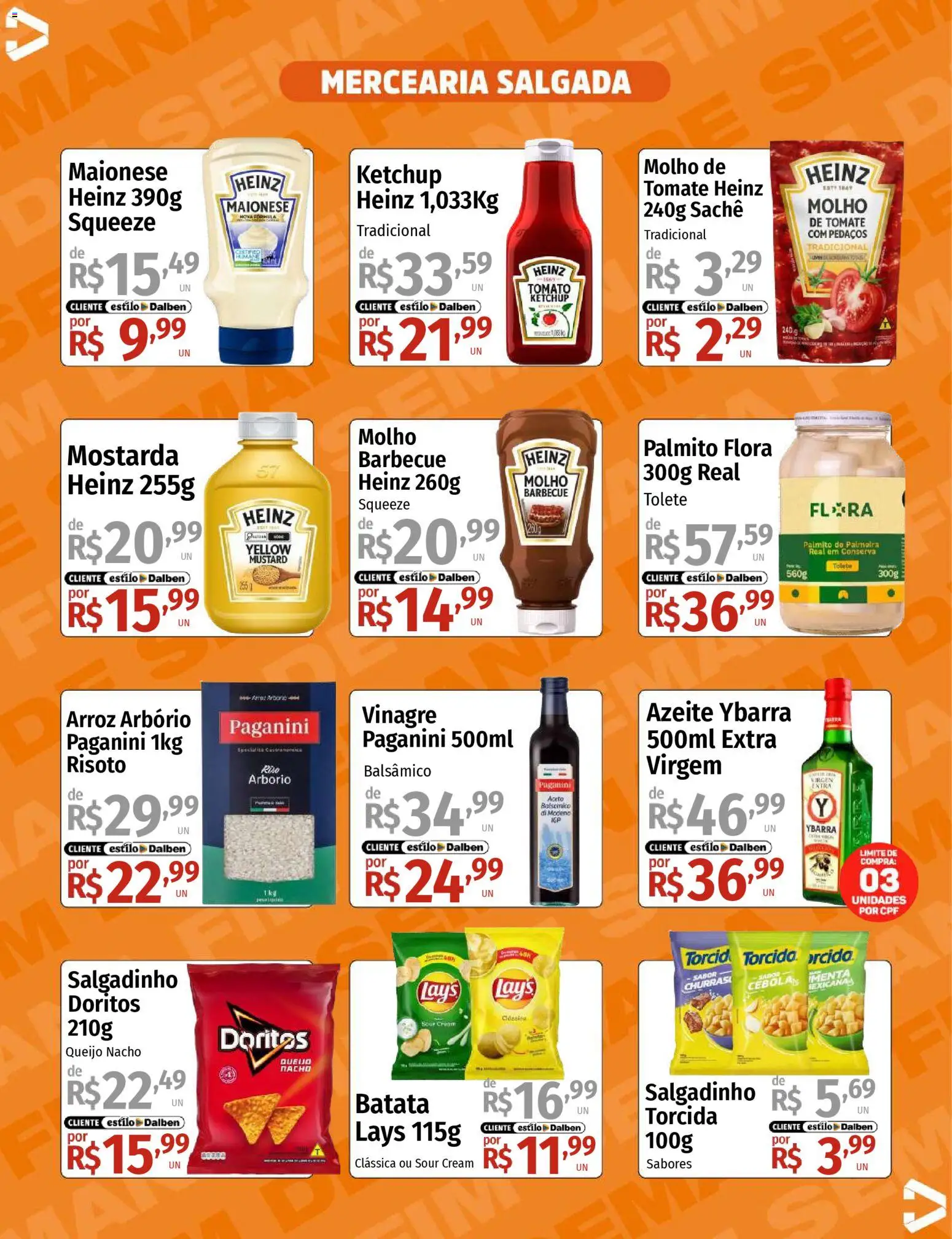 Supermercado Dalben Folheto - válido de 27.02.2026 | Página: 7 | Produtos: Palmito, Vinagre, Queijo, Maionese