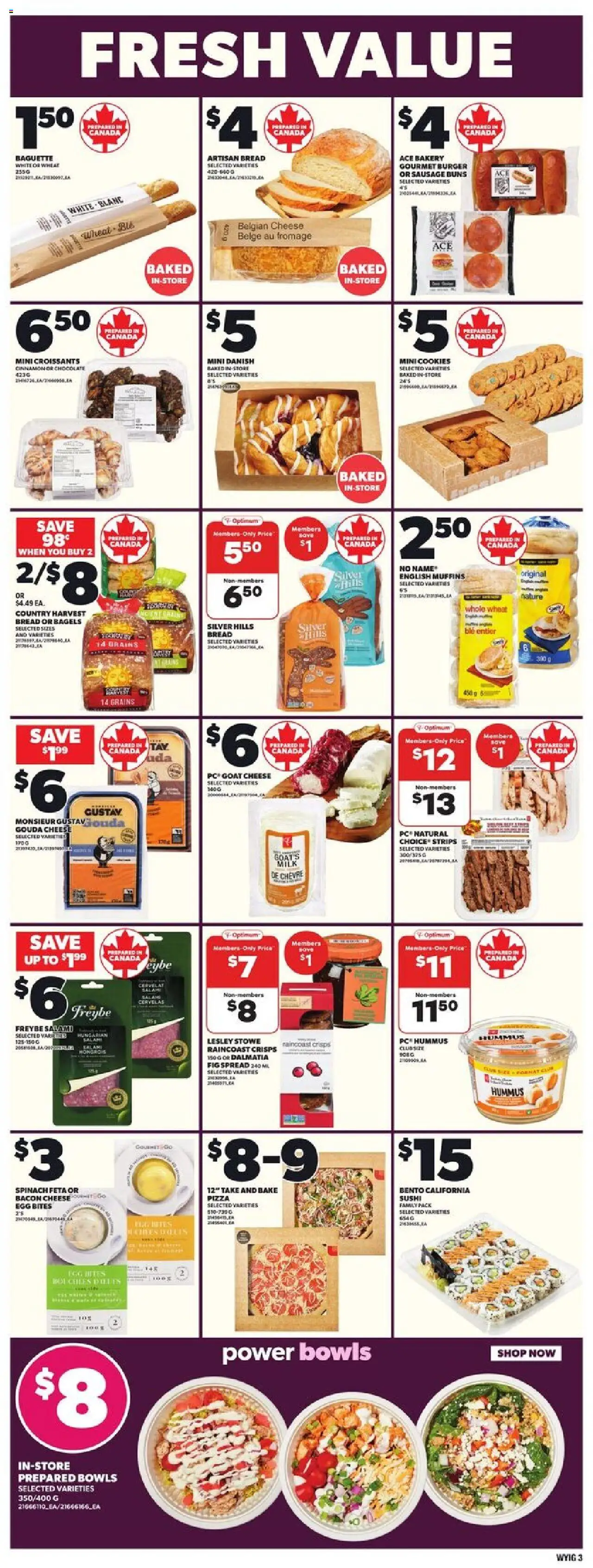 Loblaws flyer valid from 21.08.2025 | Page: 7 | Products: Bakery, Cheese, Bread, Pizza