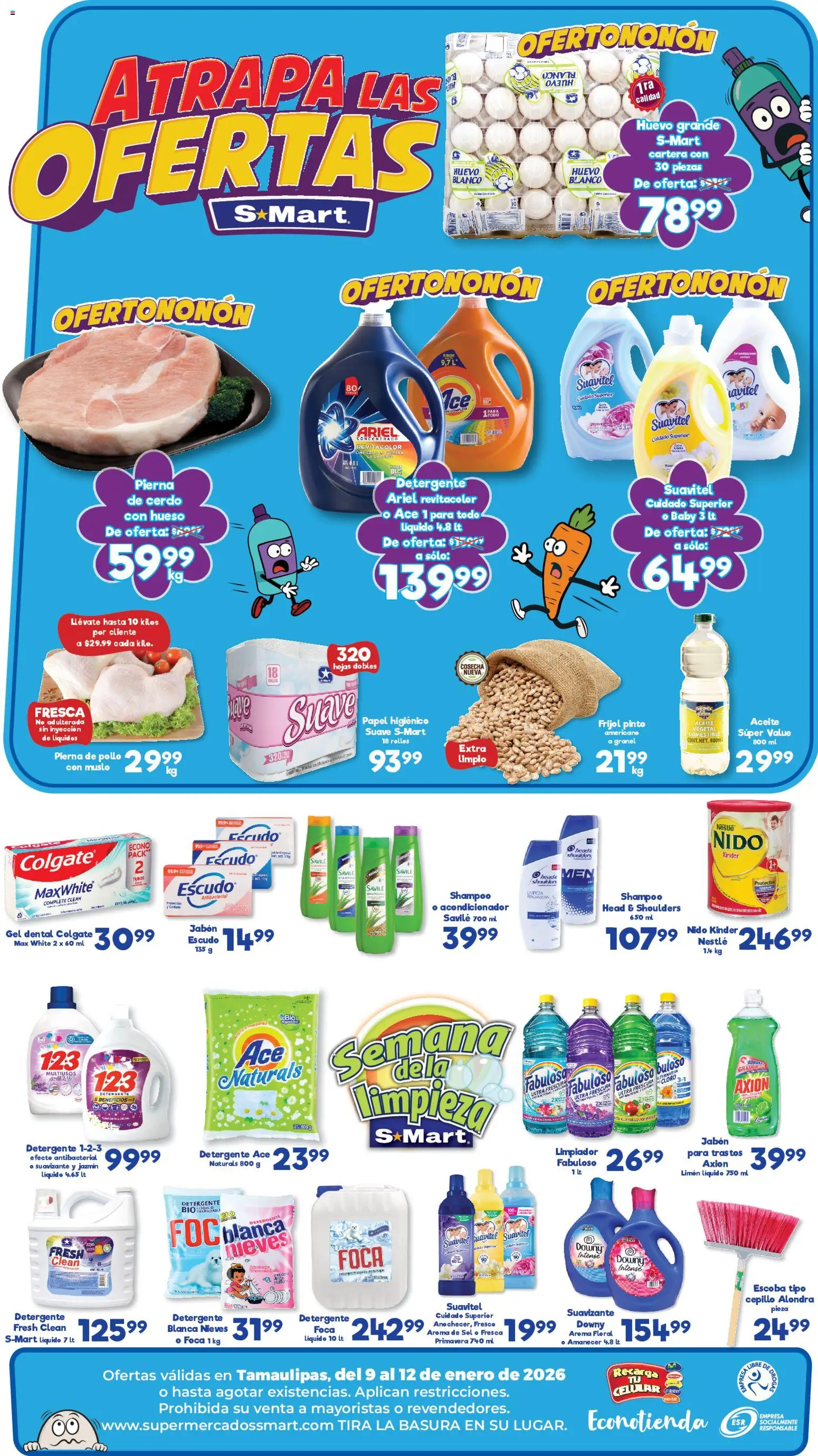 Nuevas ofertas de S-Mart válidas en toda la República Mexicana desde el 09.01.2026. ¡Encuentra las mejores ofertas en S-Mart folleto Reynosa! | Página: 2 | Productos: Pollo, Cepillo, Limón, Limpiador