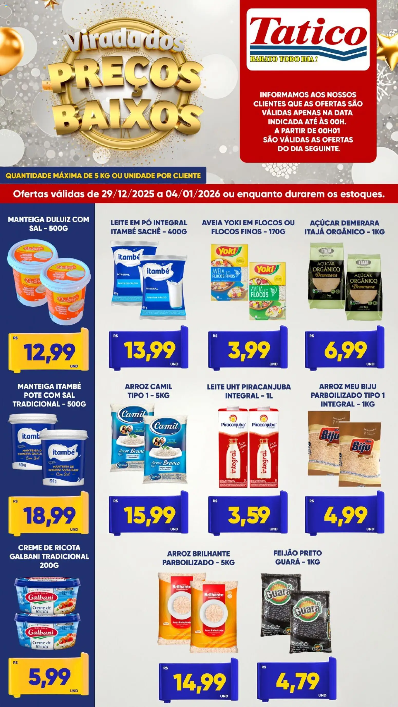 Tatico Folheto - válido de 29.12.2025 | Página: 2 | Produtos: Pó, Leite, Açúcar, Leite em pó