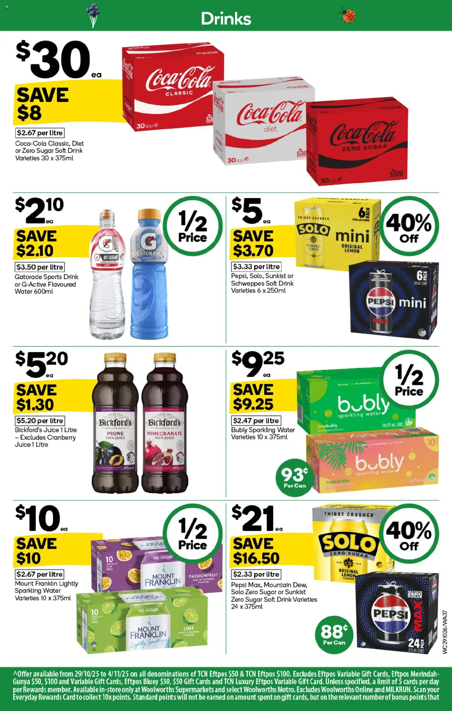 Woolworths catalogue - valid from 29.10.2025 | Page: 37 | Products: Juice, Pepsi, Lemon, Lime