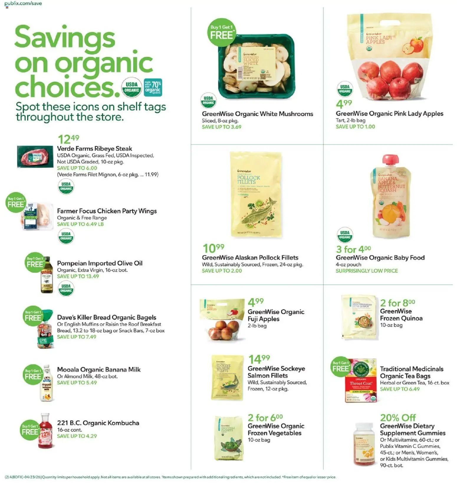 Publix Weekly Ad - valid from 22.04.2026 | Page: 2 | Products: Vitamin, Shelf, Bread, Baby food