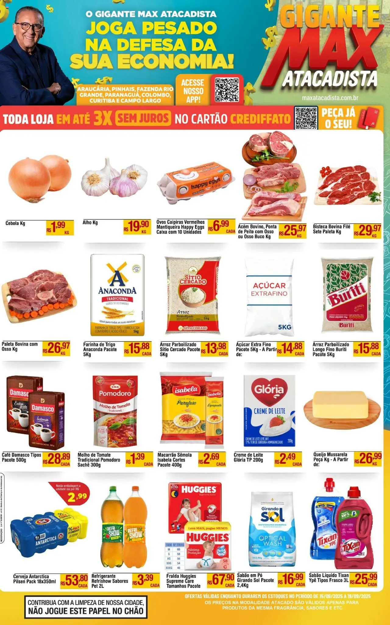 Max Atacadista Folheto - válido de 15.09.2025 | Página: 1 | Produtos: Cebola, Leite, Creme, Açúcar