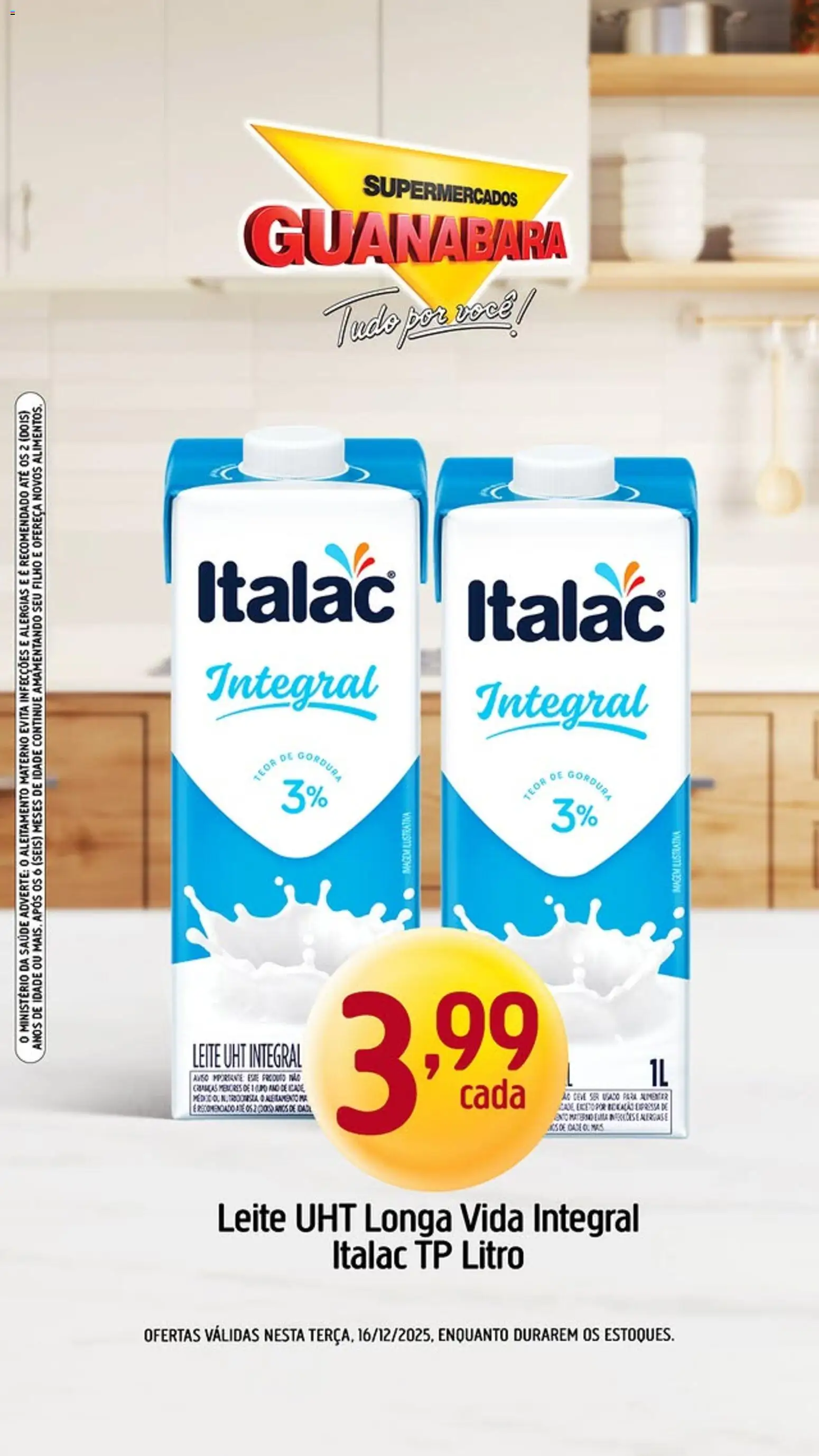 Supermercados Guanabara Folheto - válido de 16.12.2025 | Página: 1 | Produtos: Leite