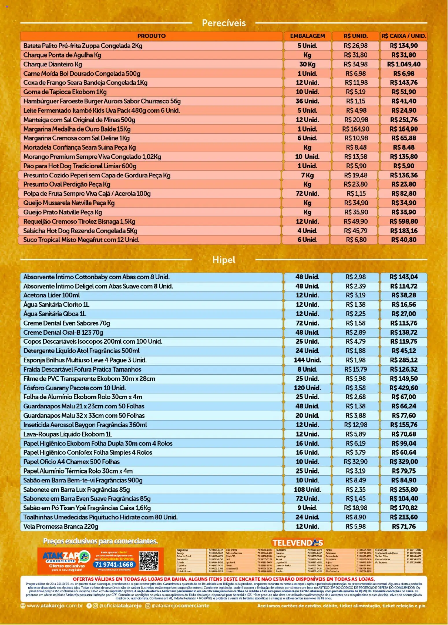 Atakarejo Folheto - válido de 20.10.2025 | Página: 1 | Produtos: Pó, Sabão, Mortadela, Leite fermentado