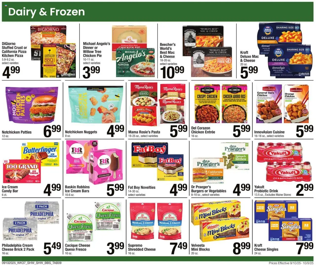 Shaw's Big Book of Savings - valid from 10.09.2025 | Page: 9 | Products: Spinach, Rice, Pasta, Sauce
