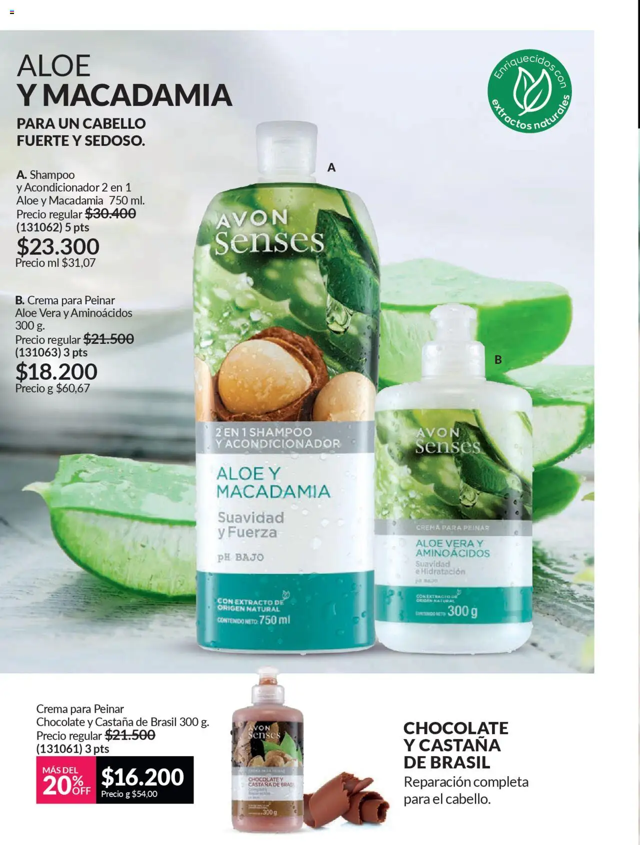 Avon revista - valida desde el 12.09.2025 | Página: 151 | Productos: Shampoo, Acondicionador, Loción tonificante, Chocolate