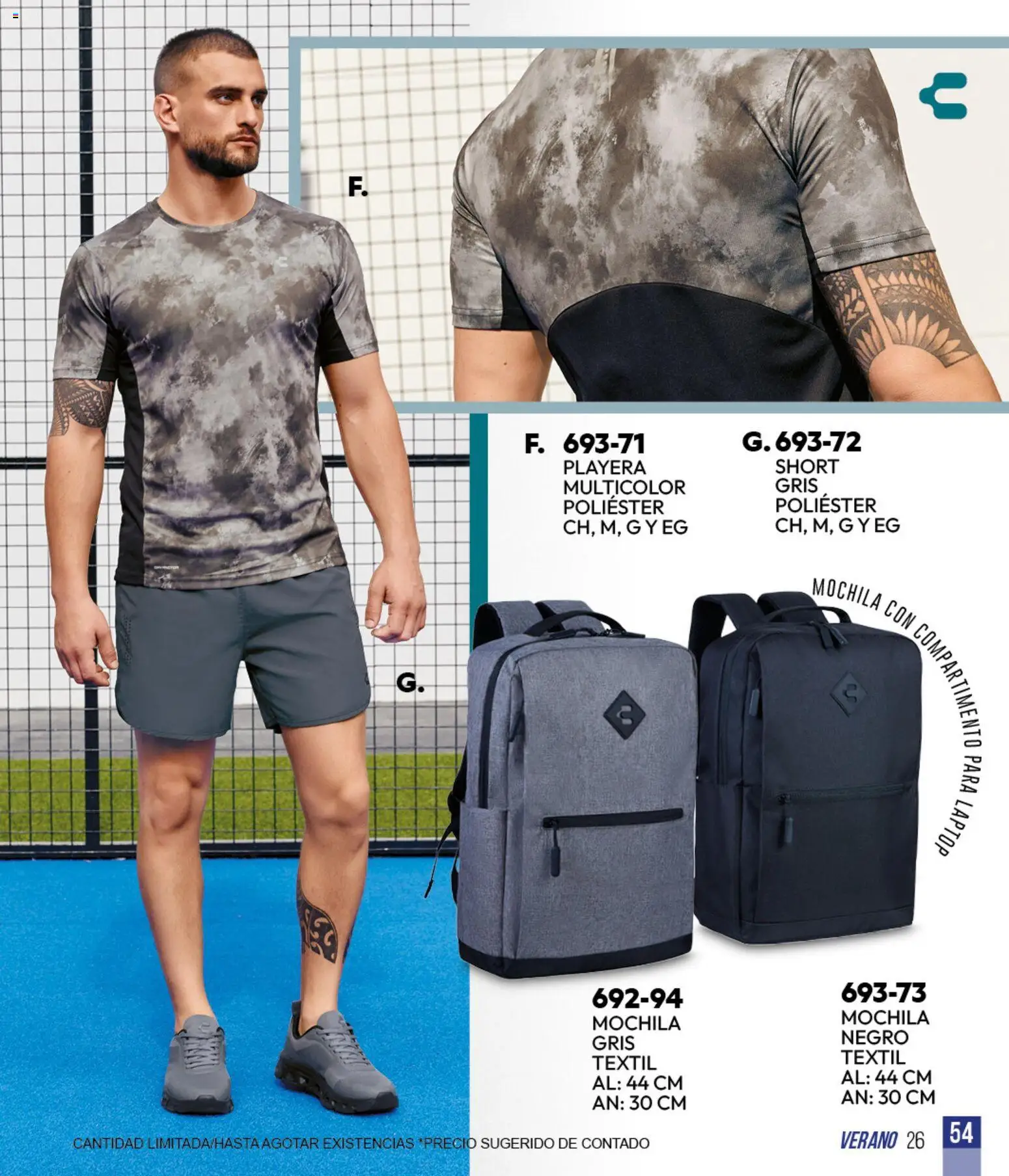 Nuevas ofertas de Cklass válidas en toda la República Mexicana desde el 05.03.2026. ¡Encuentra las mejores ofertas en Cklass catálogo Sportbrands Verano Caballero! | Página: 55 | Productos: Mochila, Playera, Short