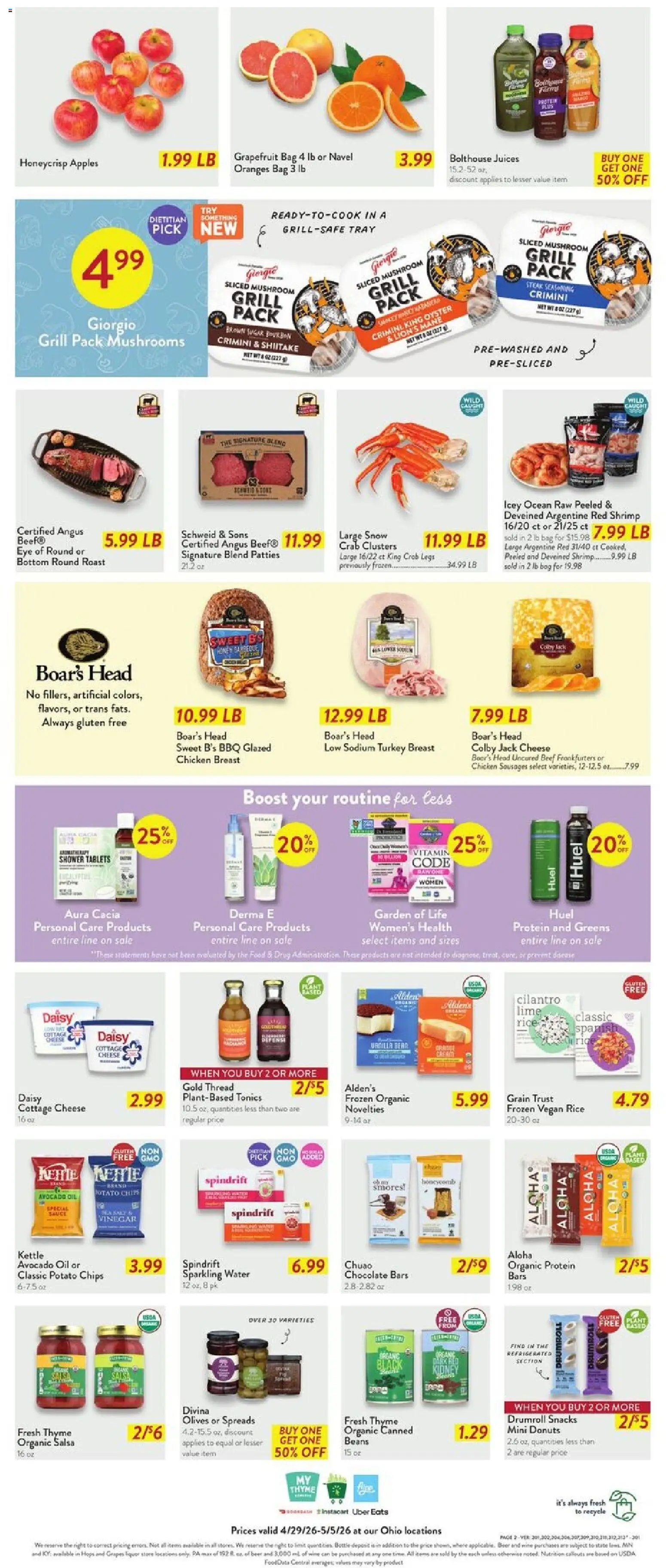 Fresh Thyme Weekly Ad - OH - valid from 29.04.2026 | Page: 5 | Products: Vinegar, Rice, Beef, Greens
