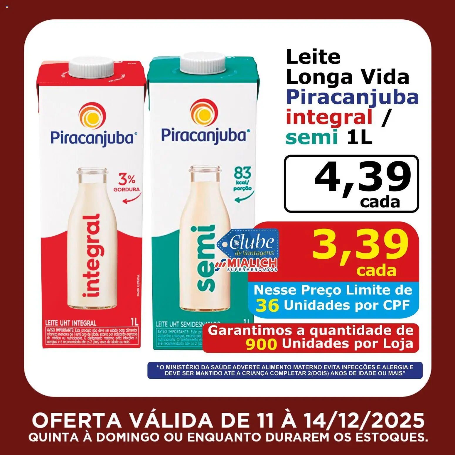 Mialich Supermercados Folheto - válido de 11.12.2025 | Página: 6 | Produtos: Pó, Mialich, Leite