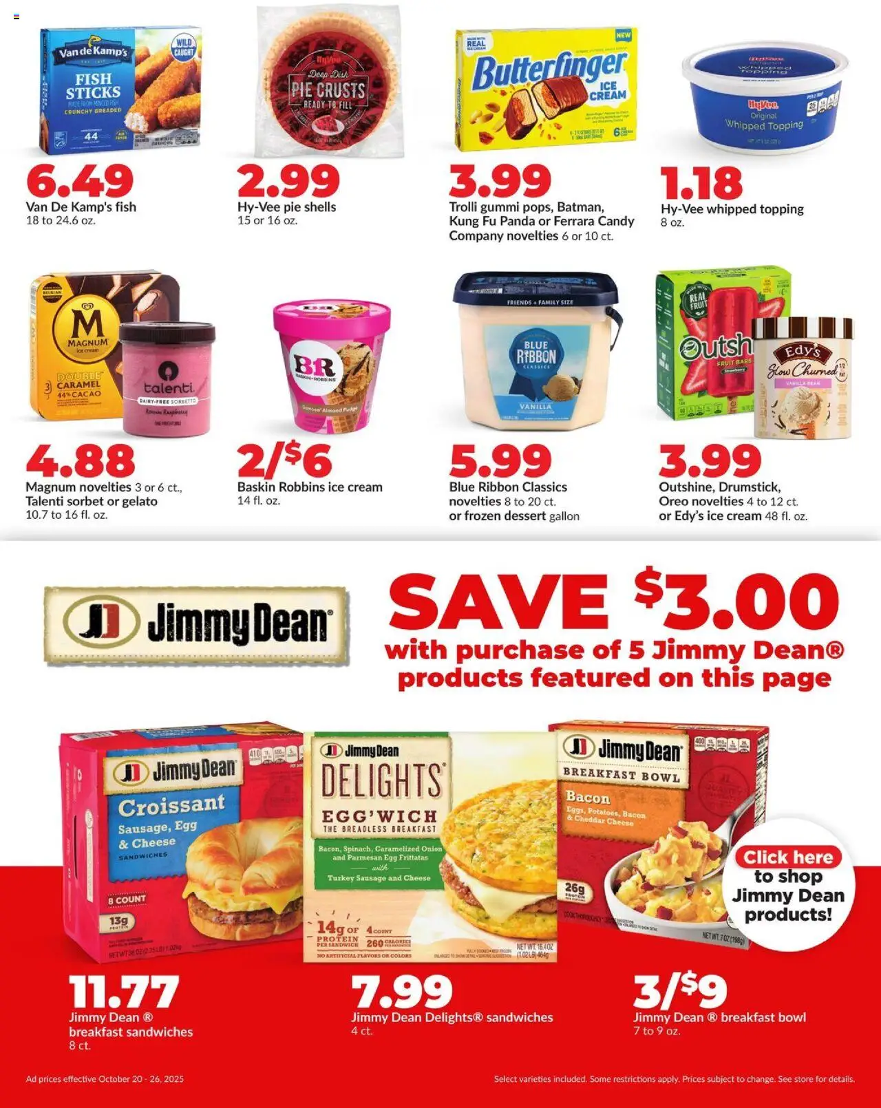 HyVee Weekly Ad - valid from 20.10.2025 | Page: 27 | Products: Oil, Cream, Ice cream, 2人掛けソファ