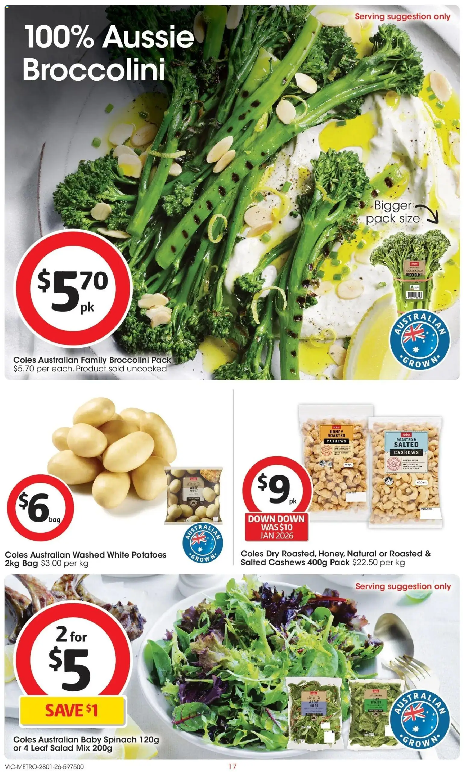 Coles catalogue - valid from 25.01.2026 | Page: 17 | Products: Honey, Salad, Potatoes, Bag
