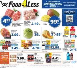 Preview of Food 4 Less weekly ads valid from 11.03.2026