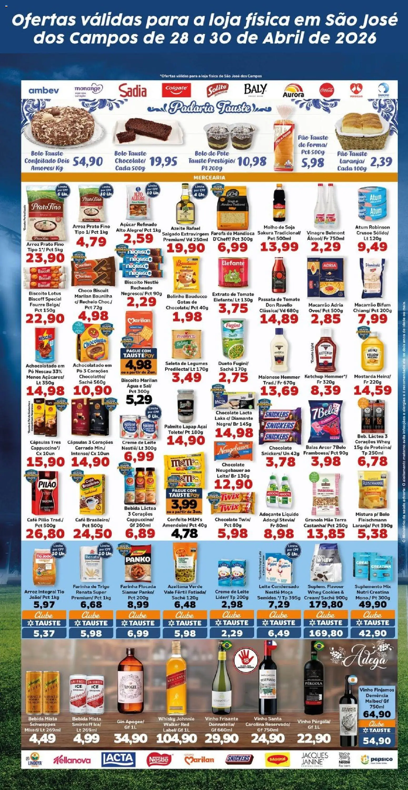 Tauste Folheto - válido de 28.04.2026 | Página: 3 | Produtos: Café, Chocolate, Bebida, Açúcar