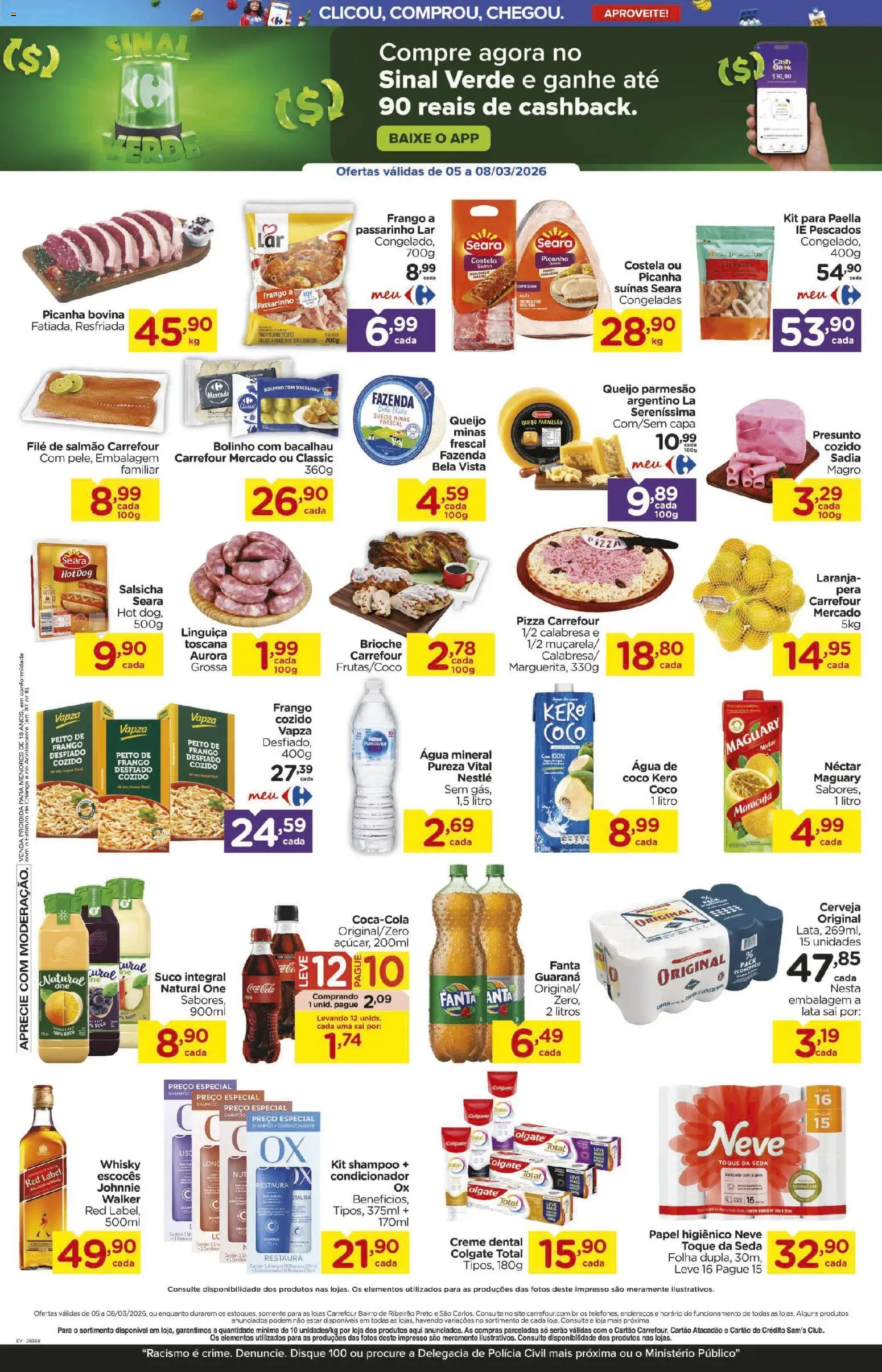 Carrefour Bairro Folheto - válido de 05.03.2026 | Página: 2 | Produtos: Condicionador, Salsicha, Queijo, Cerveja