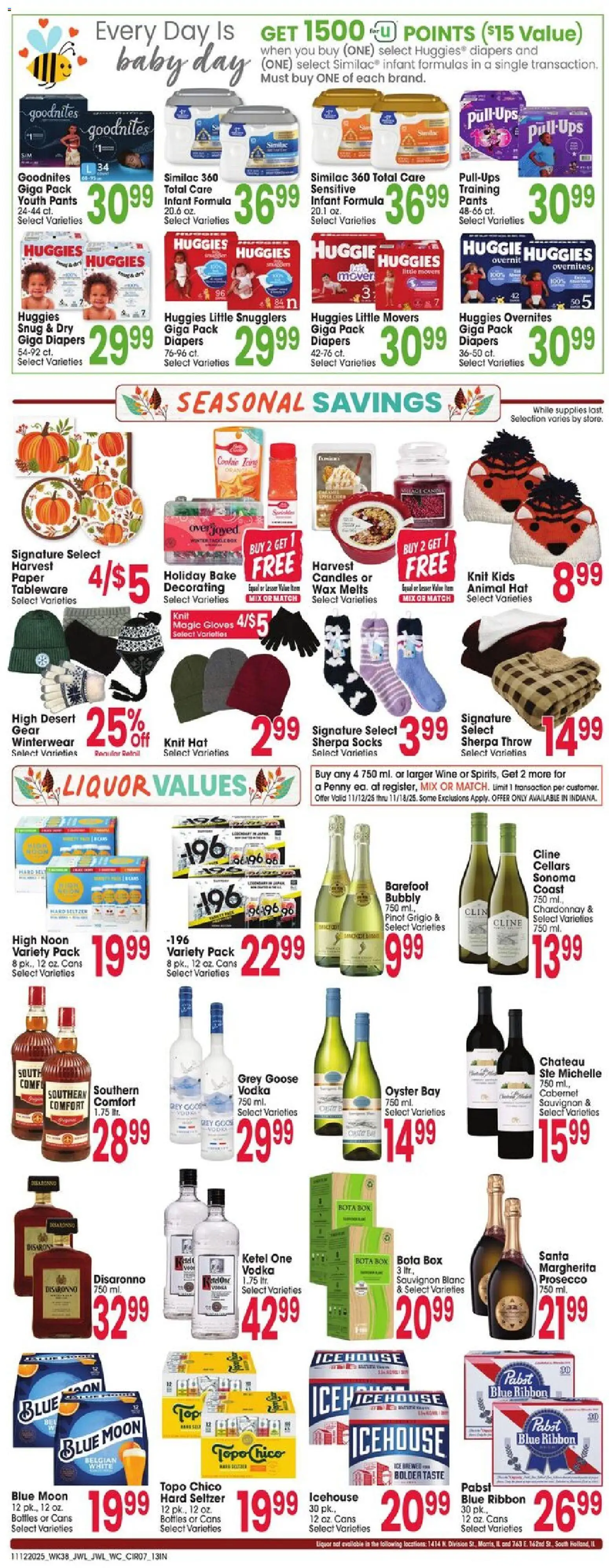 Jewel Osco Weekly Ad - IN - valid from 12.11.2025 | Page: 7 | Products: Box, Pants, Vodka, Socks
