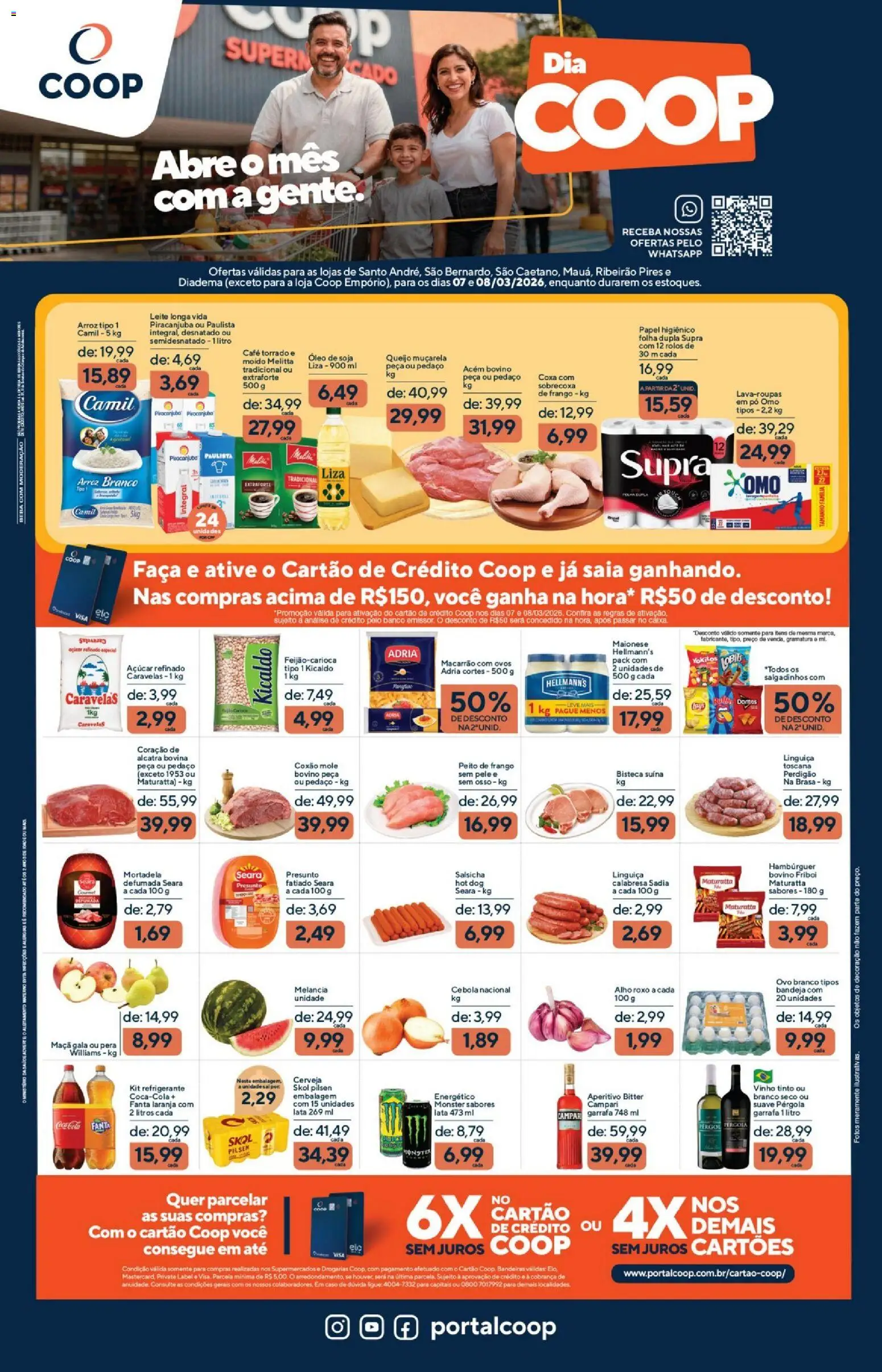 Coop Folheto - válido de 07.03.2026 | Página: 1 | Produtos: Salsicha, Óleo, Saia, Refrigerante