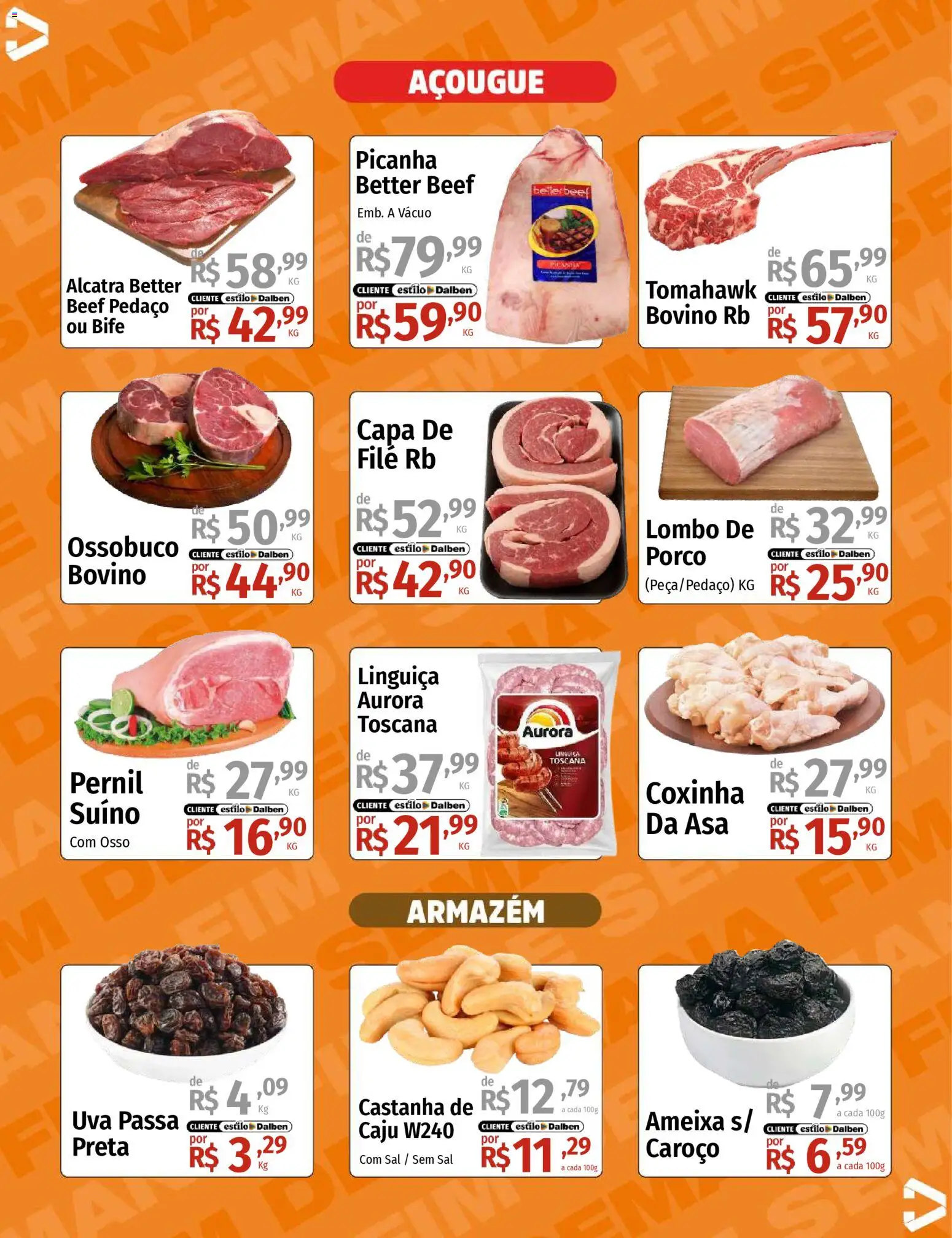 Supermercado Dalben Folheto - válido de 14.11.2025 | Página: 4 | Produtos: Linguiça, Alcatra, Lombo, Pernil