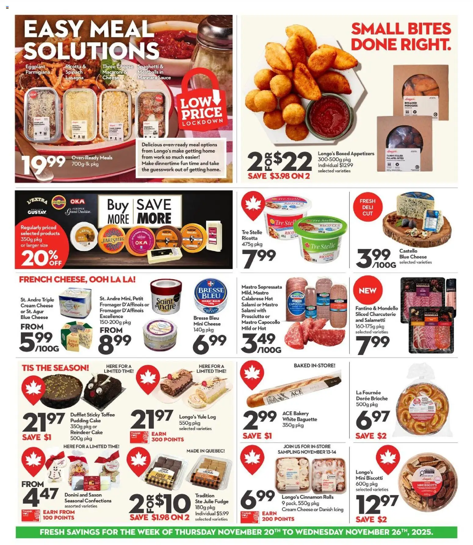 Longo's flyer valid from 20.11.2025 | Page: 6 | Products: Cream, Bakery, Cheese, Salami