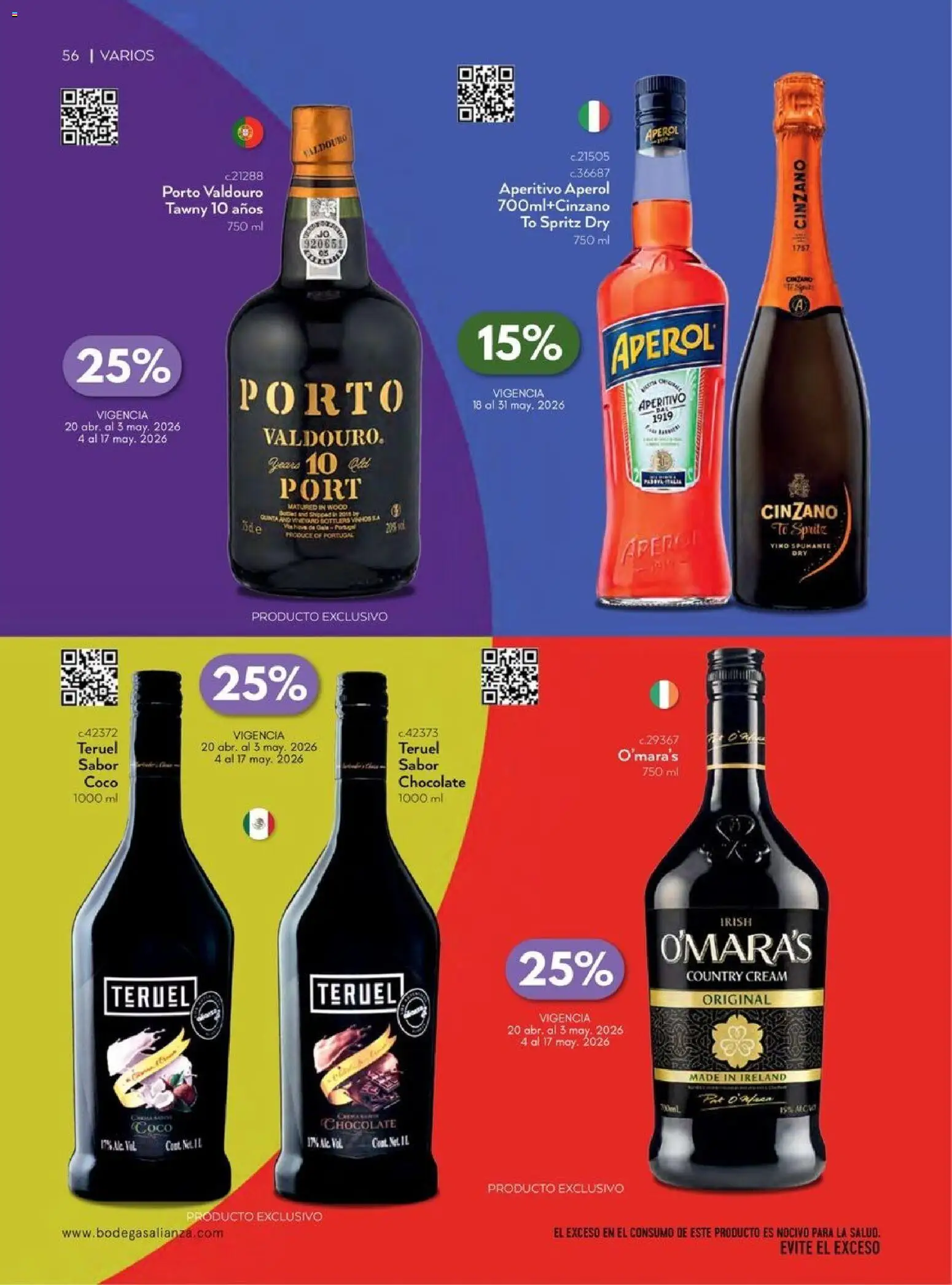Nuevas ofertas de Bodegas Alianza válidas en toda la República Mexicana desde el 01.04.2026. ¡Encuentra las mejores ofertas en Bodegas Alianza catálogo! | Página: 58 | Productos: Chocolate, Vino