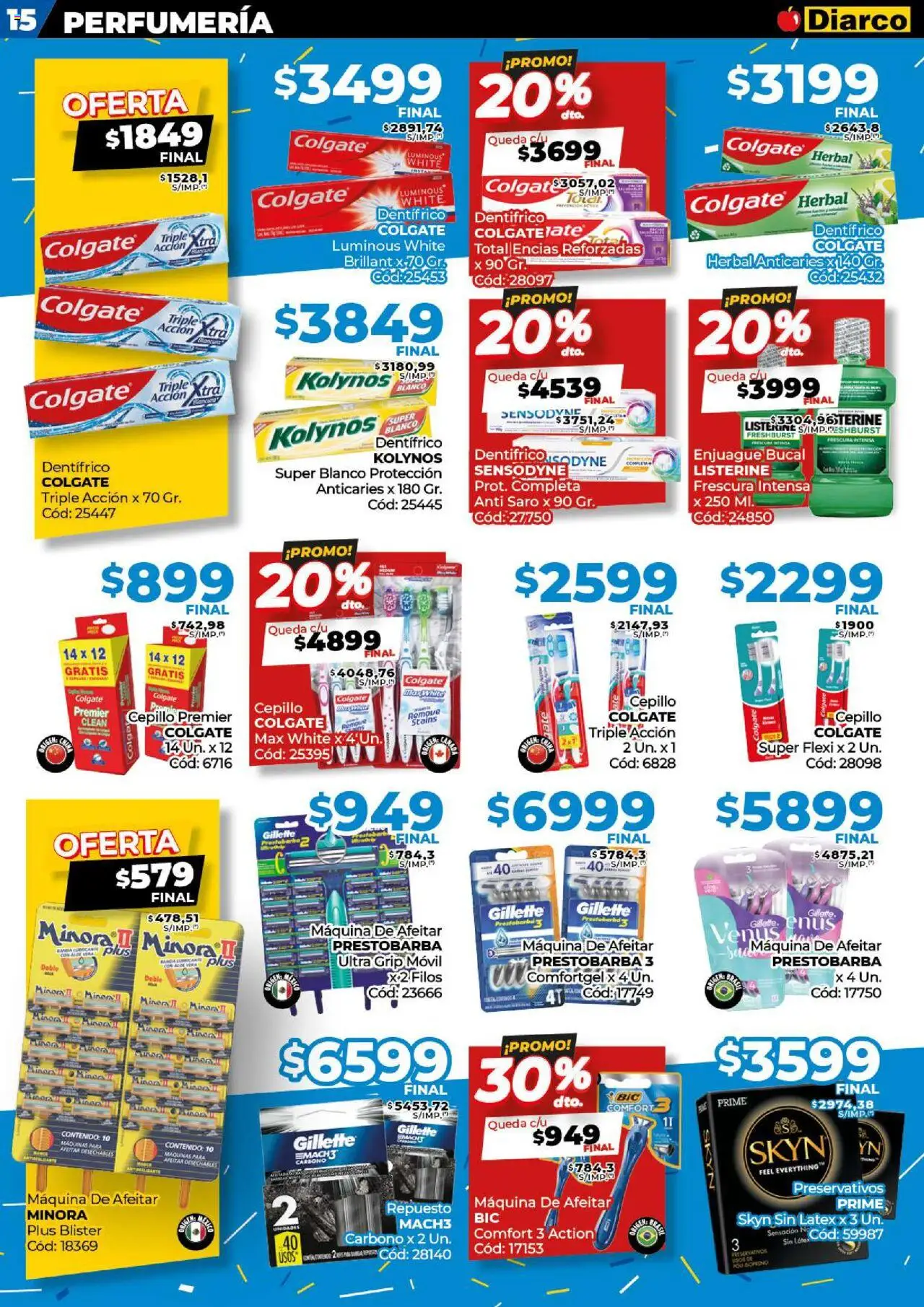 Diarco - Ofertas Sur │ válido desde el 08.09.2025 | Página: 15 | Productos: Movil, Maquina de afeitar, Cepillo, Preservativos