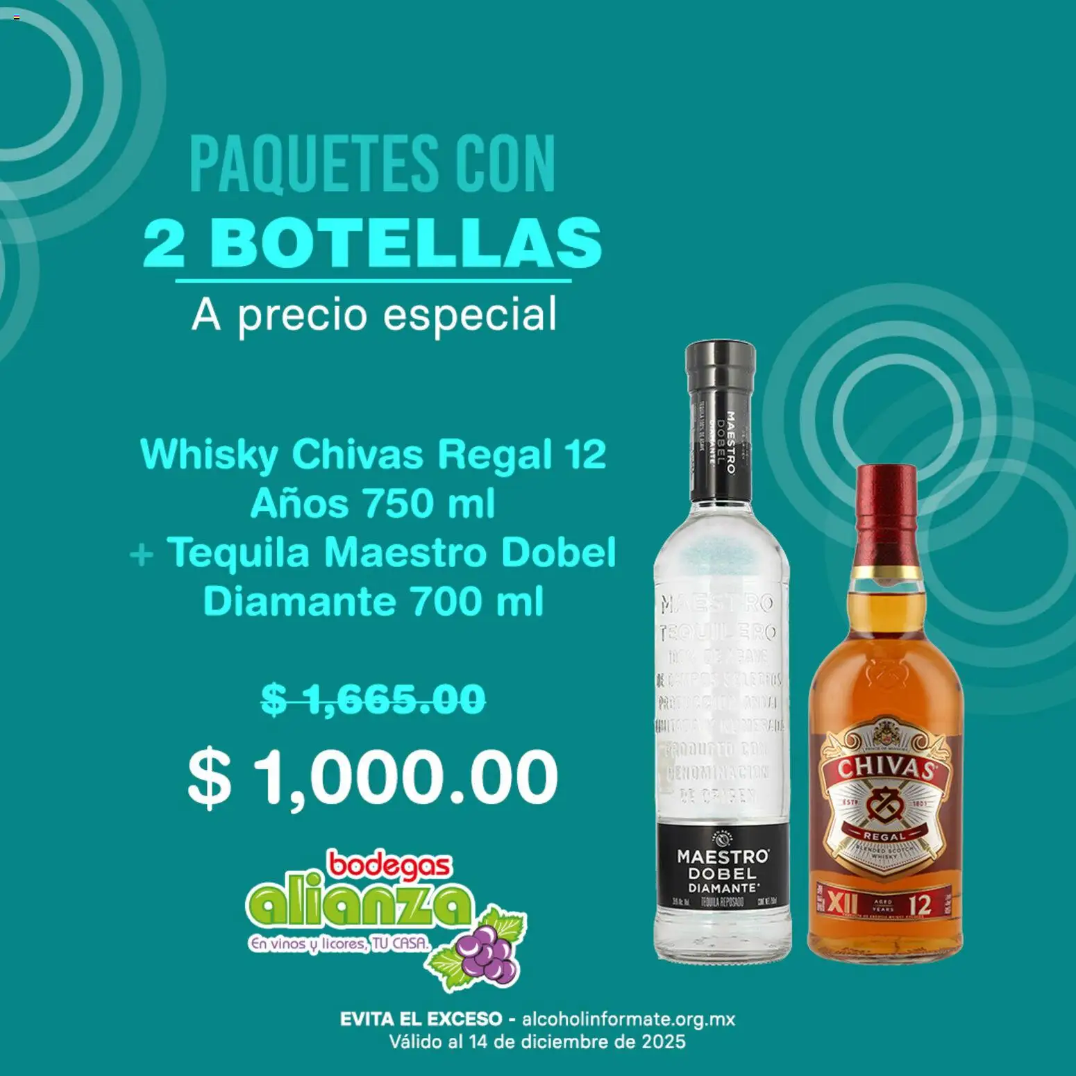 Nuevas ofertas de Bodegas Alianza válidas en toda la República Mexicana desde el 10.12.2025. ¡Encuentra las mejores ofertas en Bodegas Alianza catálogo Los combos perfectos ! | Página: 2 | Productos: Tequila, Whisky