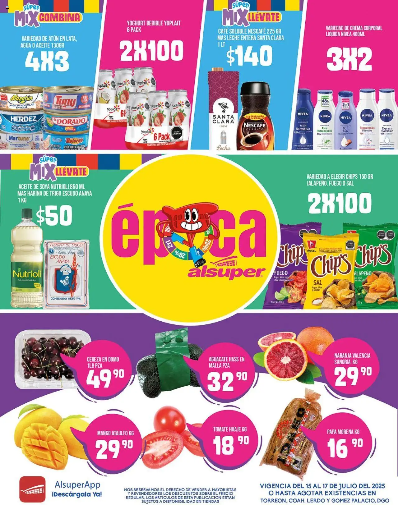 Nuevas ofertas de Alsuper válidas en toda la República Mexicana desde el 15.07.2025. ¡Encuentra las mejores ofertas en Alsuper - Folleto - Laguna! | Página: 1 | Productos: Harina, Crema, Leche, Body