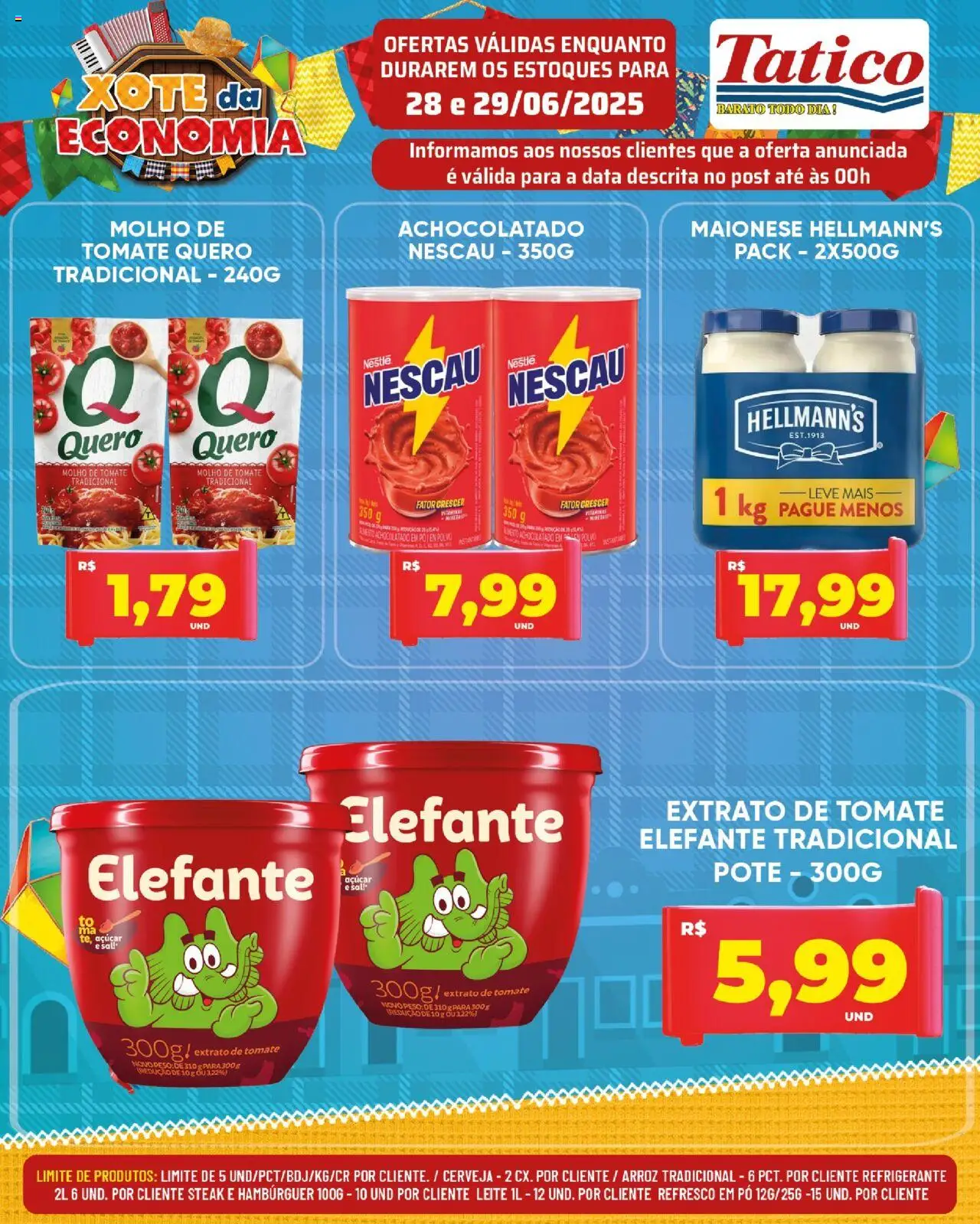 Tatico Folheto - válido de 30.06.2025 | Página: 23 | Produtos: Achocolatado, Leite, Hambúrguer, Açúcar