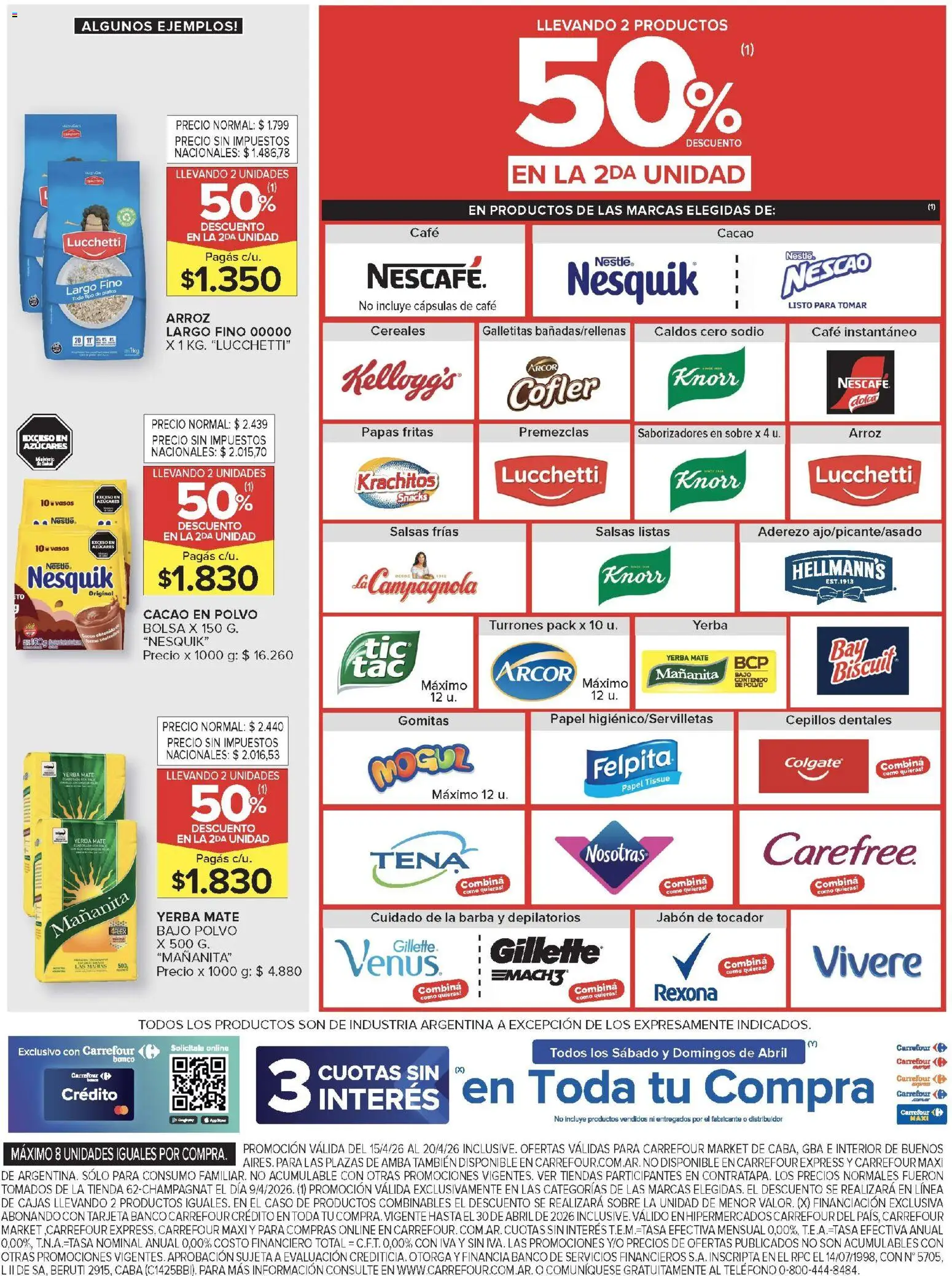 Carrefour ofertas │ válido desde el 15.04.2026 | Página: 27 | Productos: Mate, Polvo, Cacao, Cereales