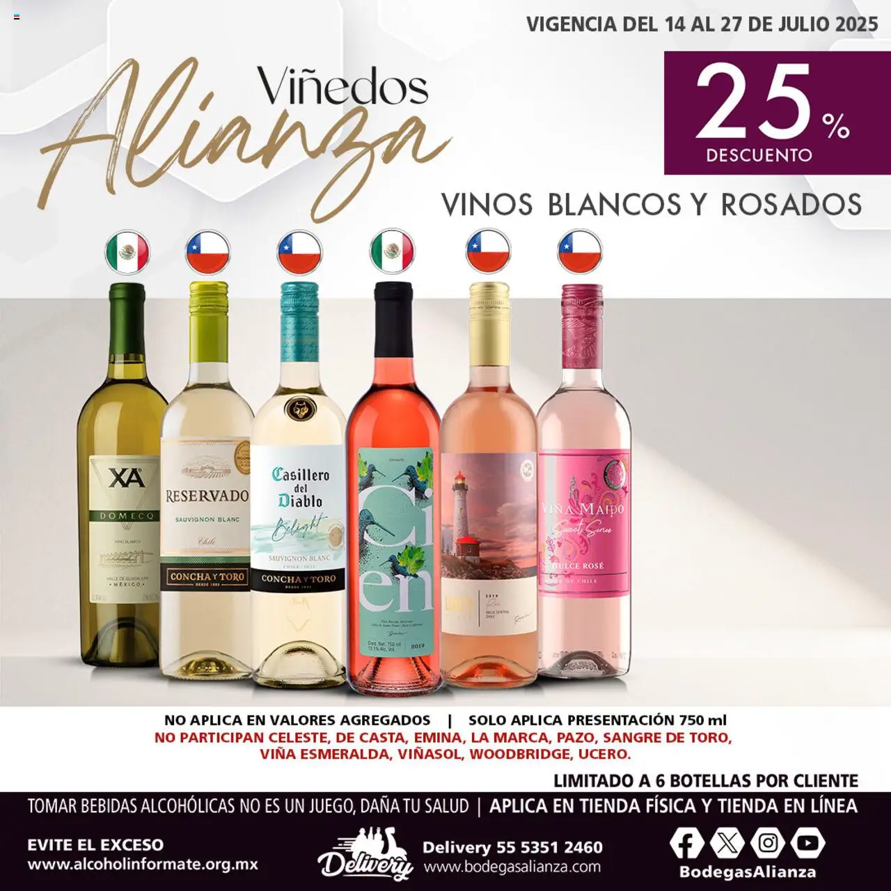 Nuevas ofertas de Bodegas Alianza válidas en toda la República Mexicana desde el 14.07.2025. ¡Encuentra las mejores ofertas en Bodegas Alianza - Catálogo Viñedos! | Página: 1 | Productos: Vino