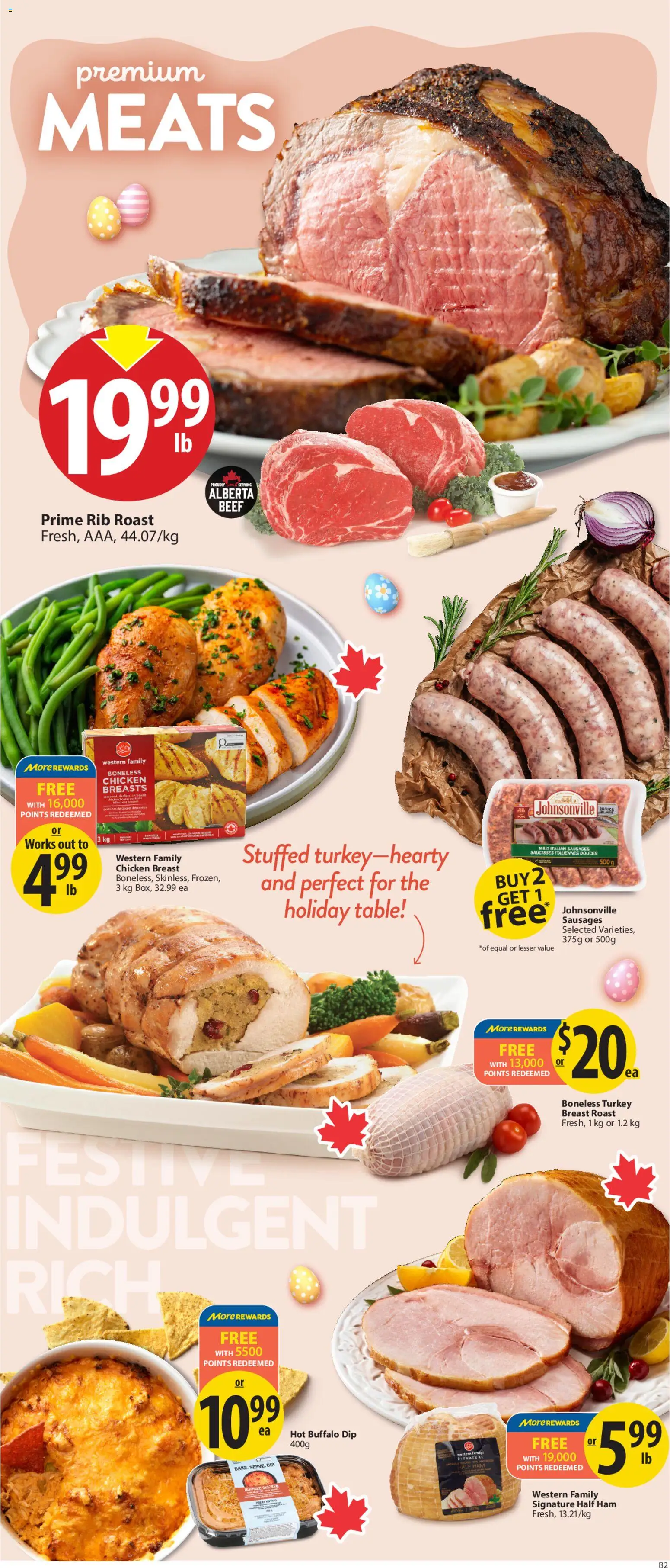 Save on foods flyer valid from 02.04.2026 | Page: 7 | Products: Beef, Chicken breasts, Table, Chicken