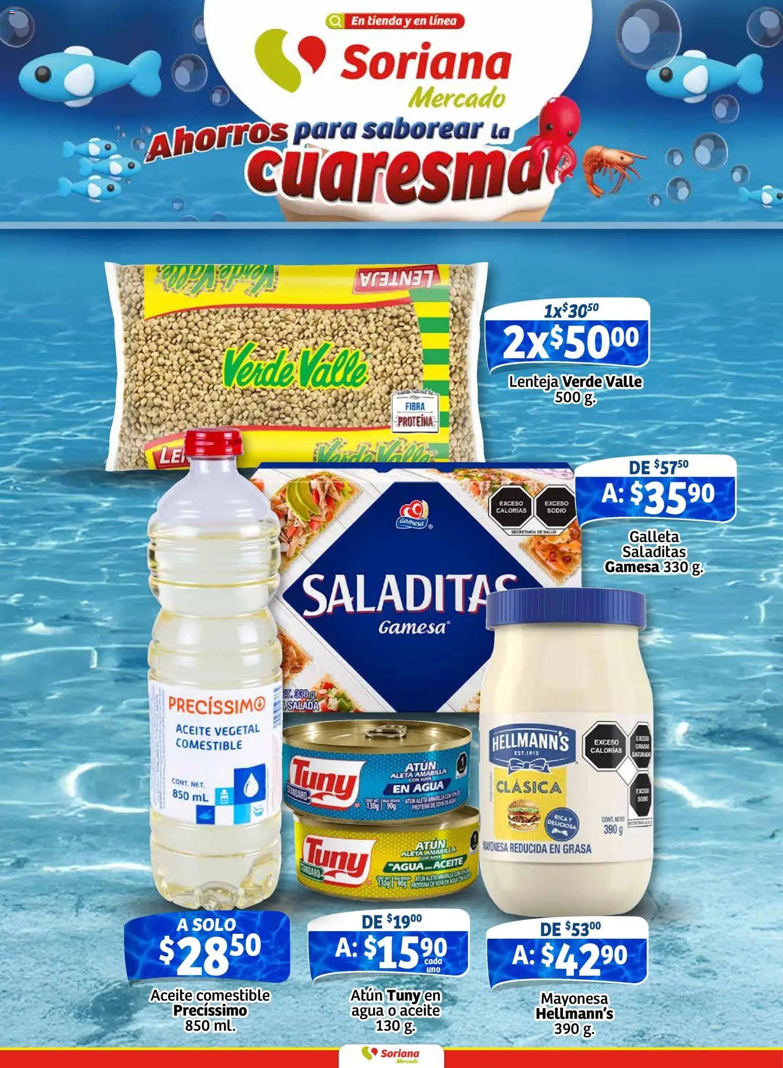 Nuevas ofertas de Soriana válidas en toda la República Mexicana desde el 27.02.2026. ¡Encuentra las mejores ofertas en Soriana Pesito Valedor Mercado: Nay, Sin, Son! | Página: 1 | Productos: Mayonesa, Atún, Agua, Aceite