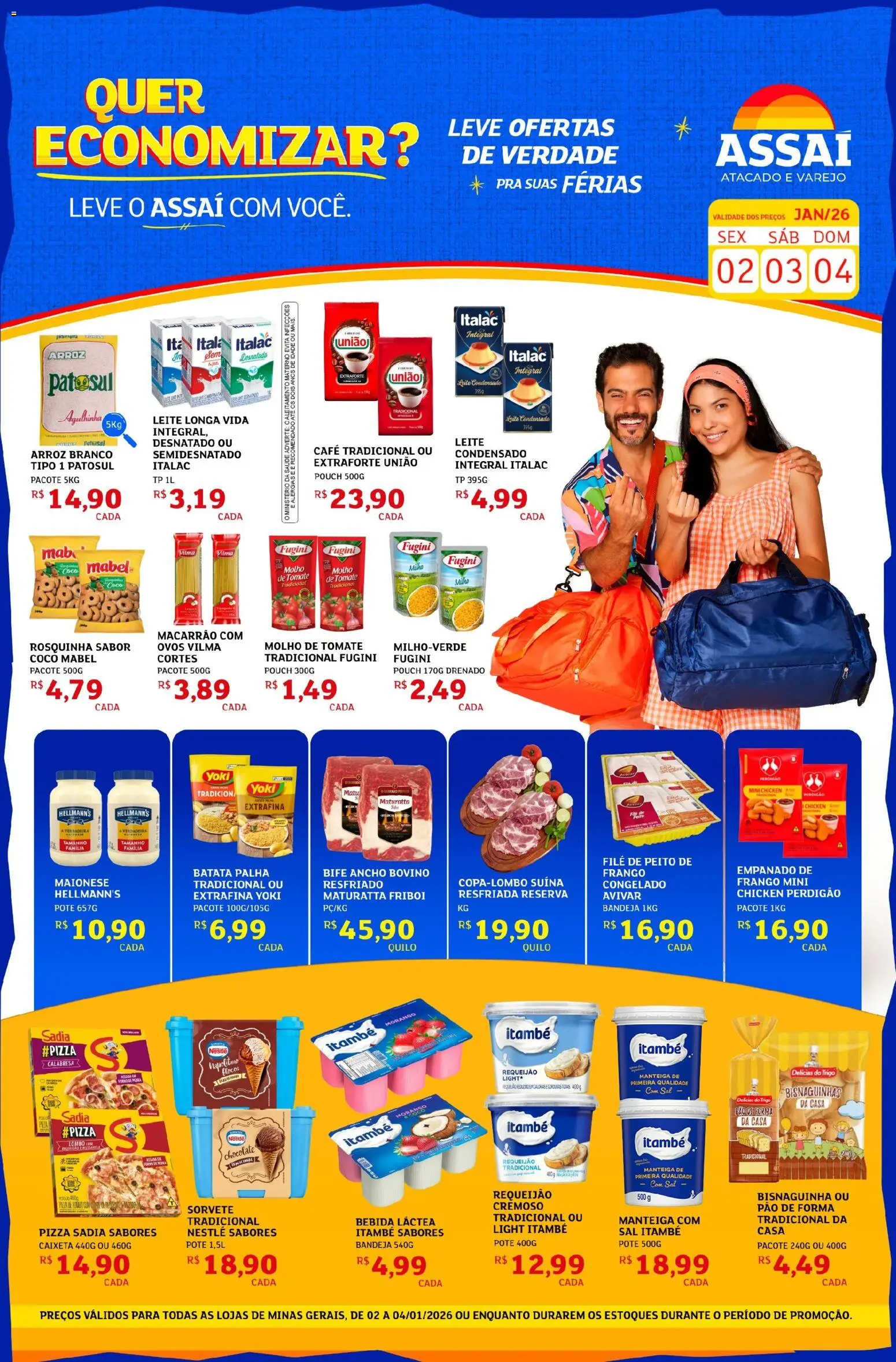 Assaí Atacadista Folheto - válido de 02.01.2026 | Página: 1 | Produtos: Ovos, Café, Frango, Requeijão