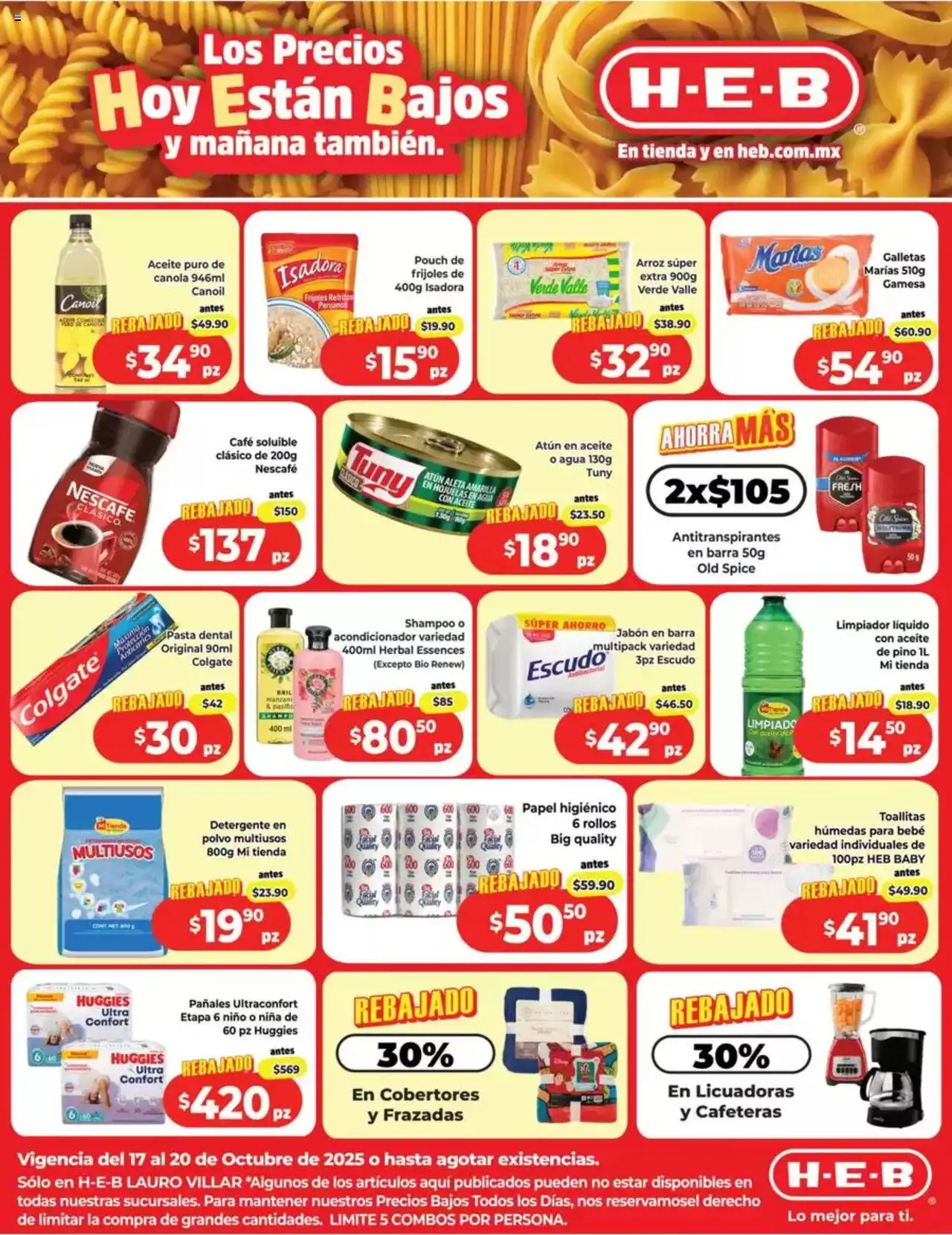 Nuevas ofertas de H-E-B válidas en toda la República Mexicana desde el 17.10.2025. ¡Encuentra las mejores ofertas en H-E-B folleto! | Página: 2 | Productos: Detergente, Arroz, Galletas, Hojuelas
