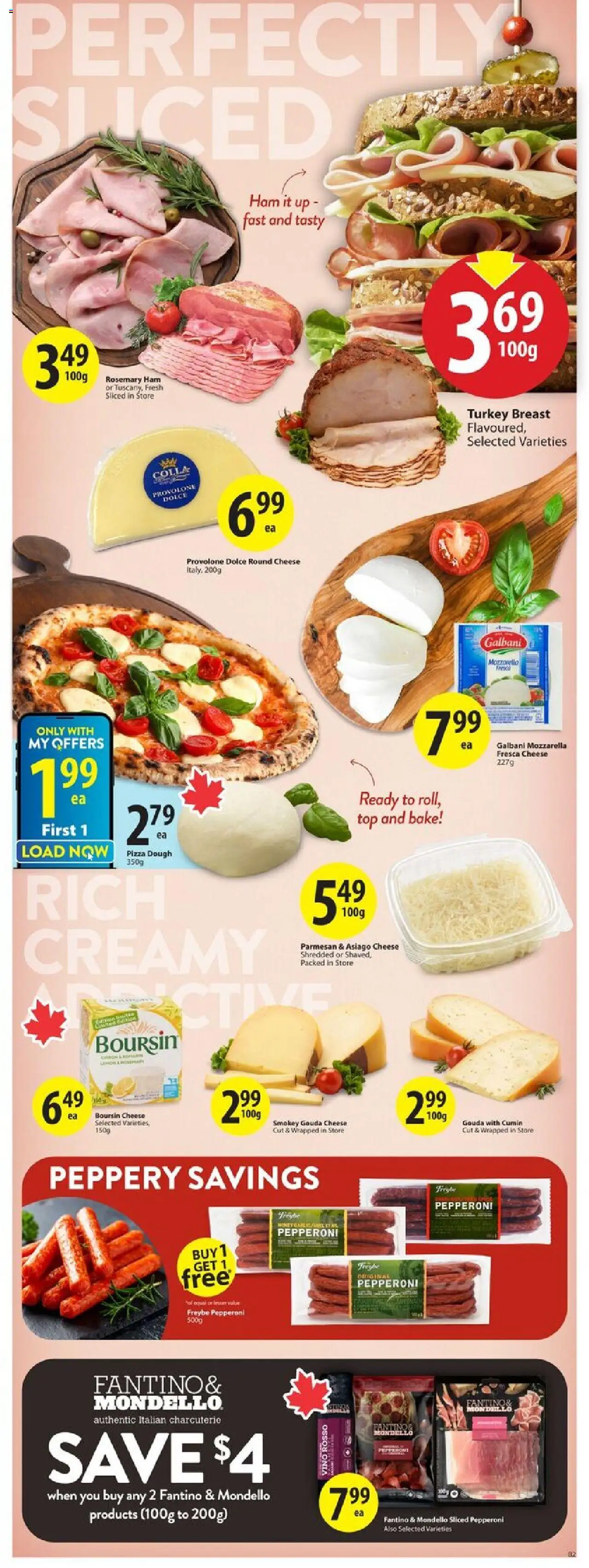 Save on foods flyer valid from 25.09.2025 | Page: 12 | Products: Turkey, Cheese, Ham, Pizza