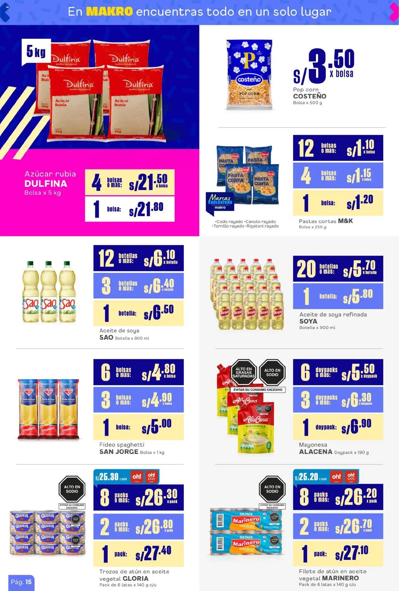 Catálogo Makro válido desde 14.08.2025 | Página: 2 | Productos: Aceite, Pasta, Bolsa