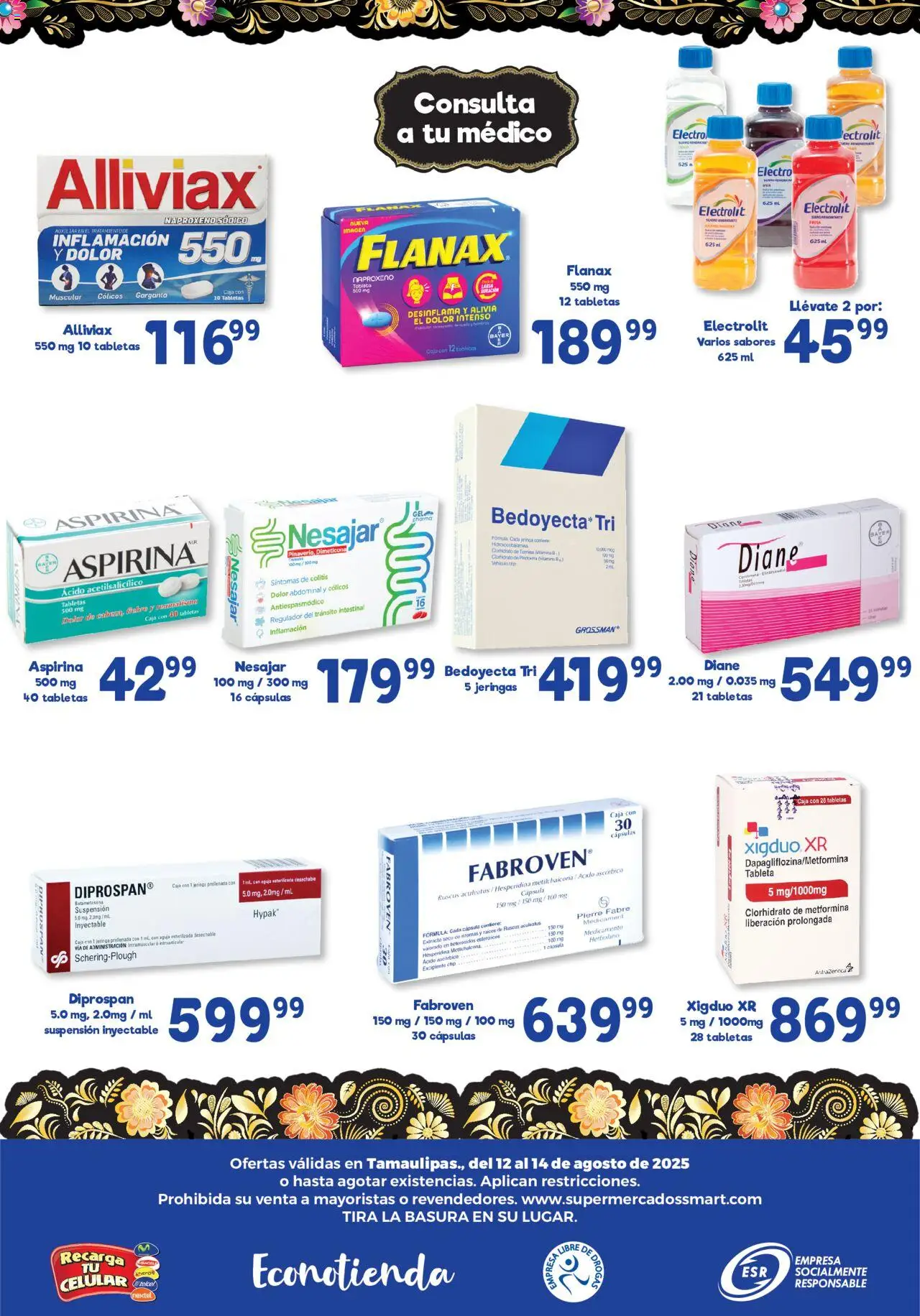 Nuevas ofertas de S-Mart válidas en toda la República Mexicana desde el 12.08.2025. ¡Encuentra las mejores ofertas en S-Mart - Folleto de Feria - Nuevo Laredo! | Página: 6 | Productos: Caja, Tableta