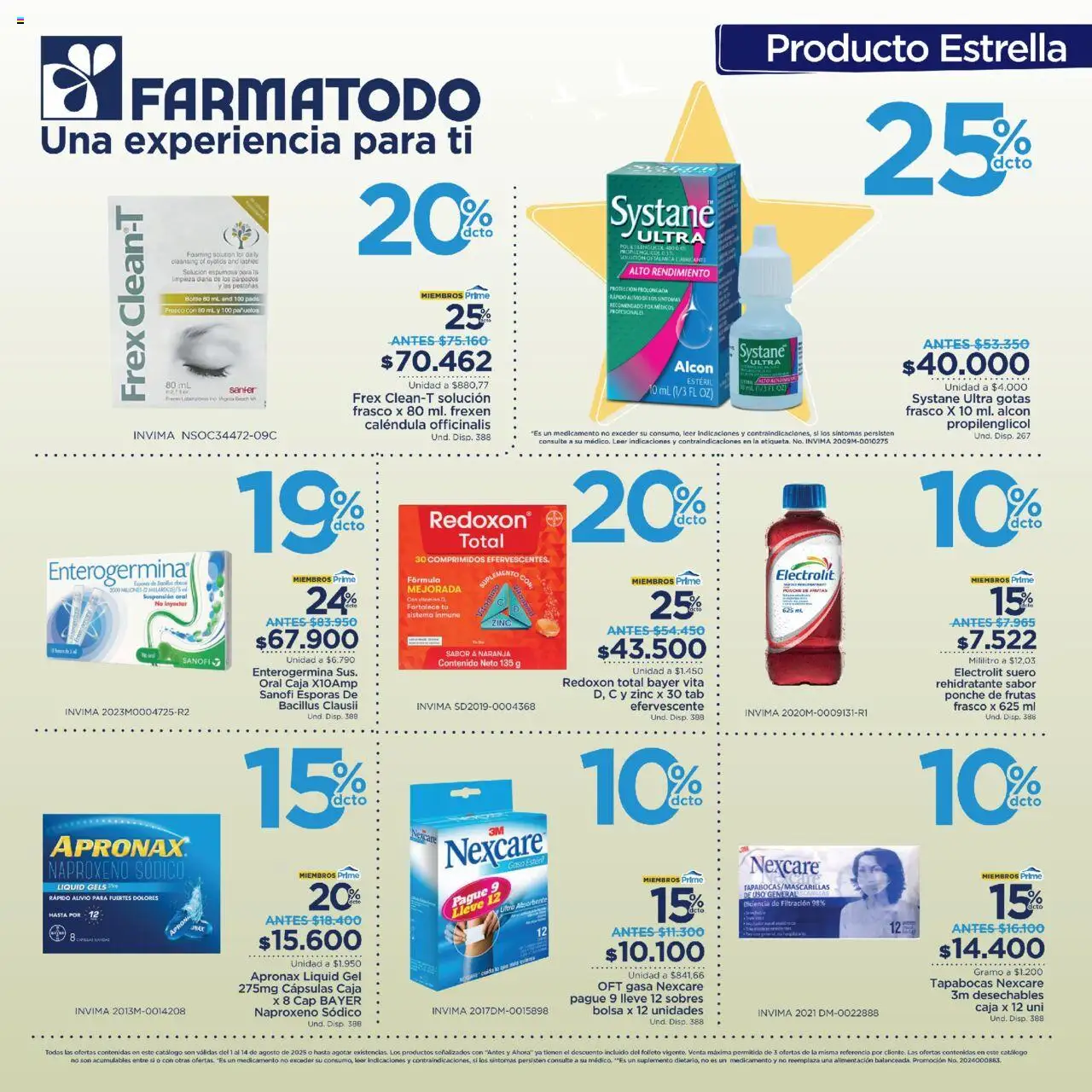 FarmaTodo revista - valida desde el 01.08.2025 | Página: 5 | Productos: Frasco, Bolsa, Tapabocas, Caja